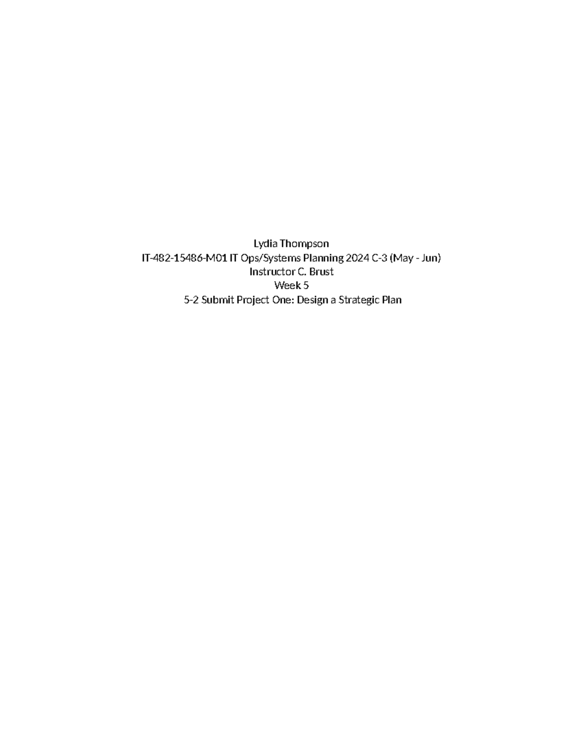 IT482 Project One: Designing a Strategic Plan for Oracle HCM Cloud ...