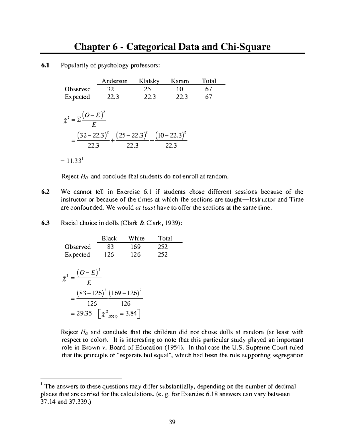 Chi-Square Exercises: Analyzing Categorical Data in Statistics - Studocu