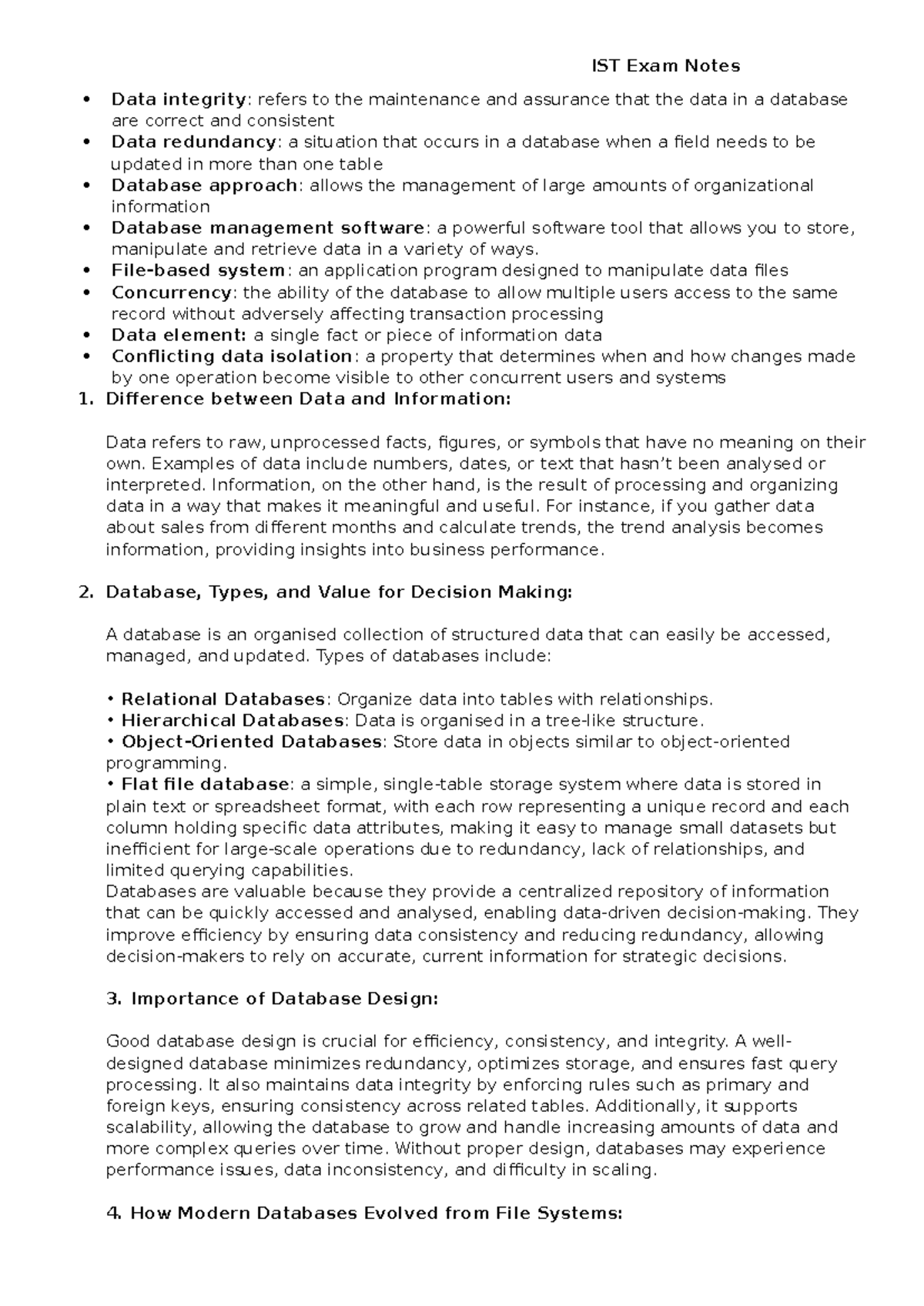 IST Exam Notes: Understanding Data Integrity and Database Management ...