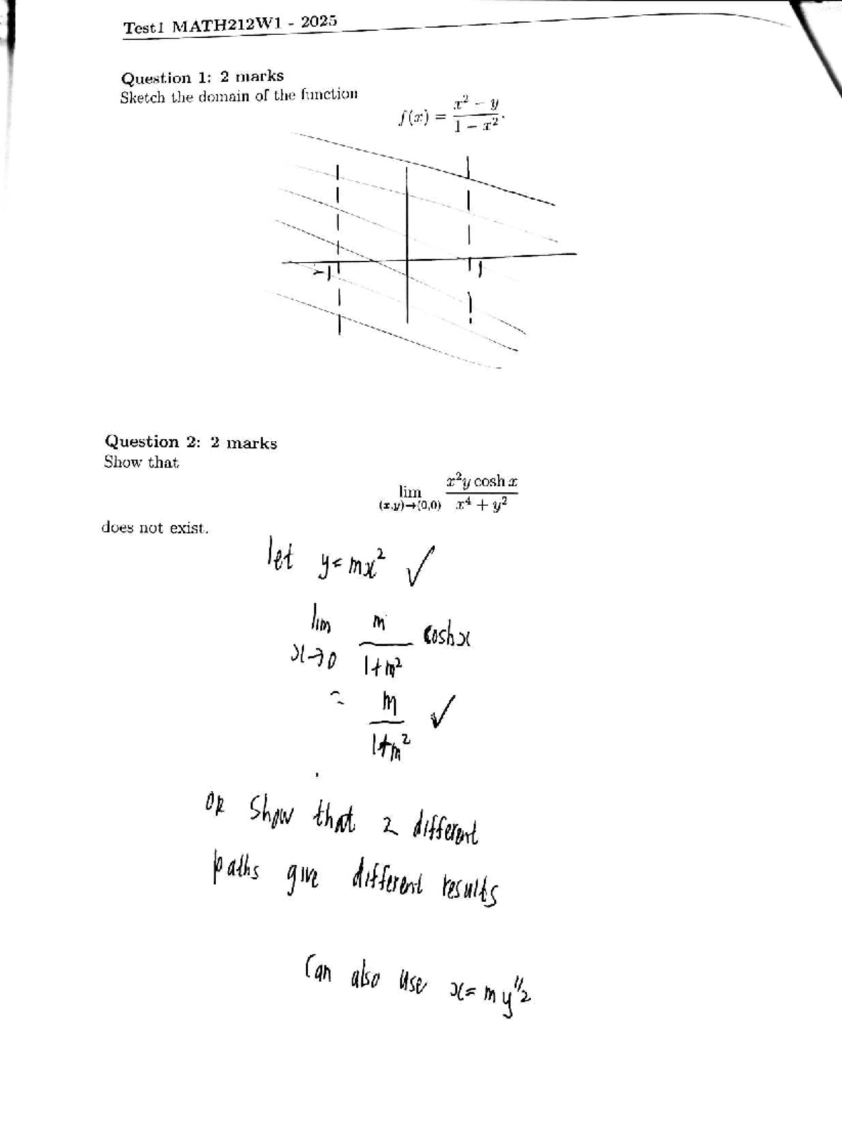 MATH212W1 Test 1 Solutions - 2025 Exam Questions and Answers - Studocu