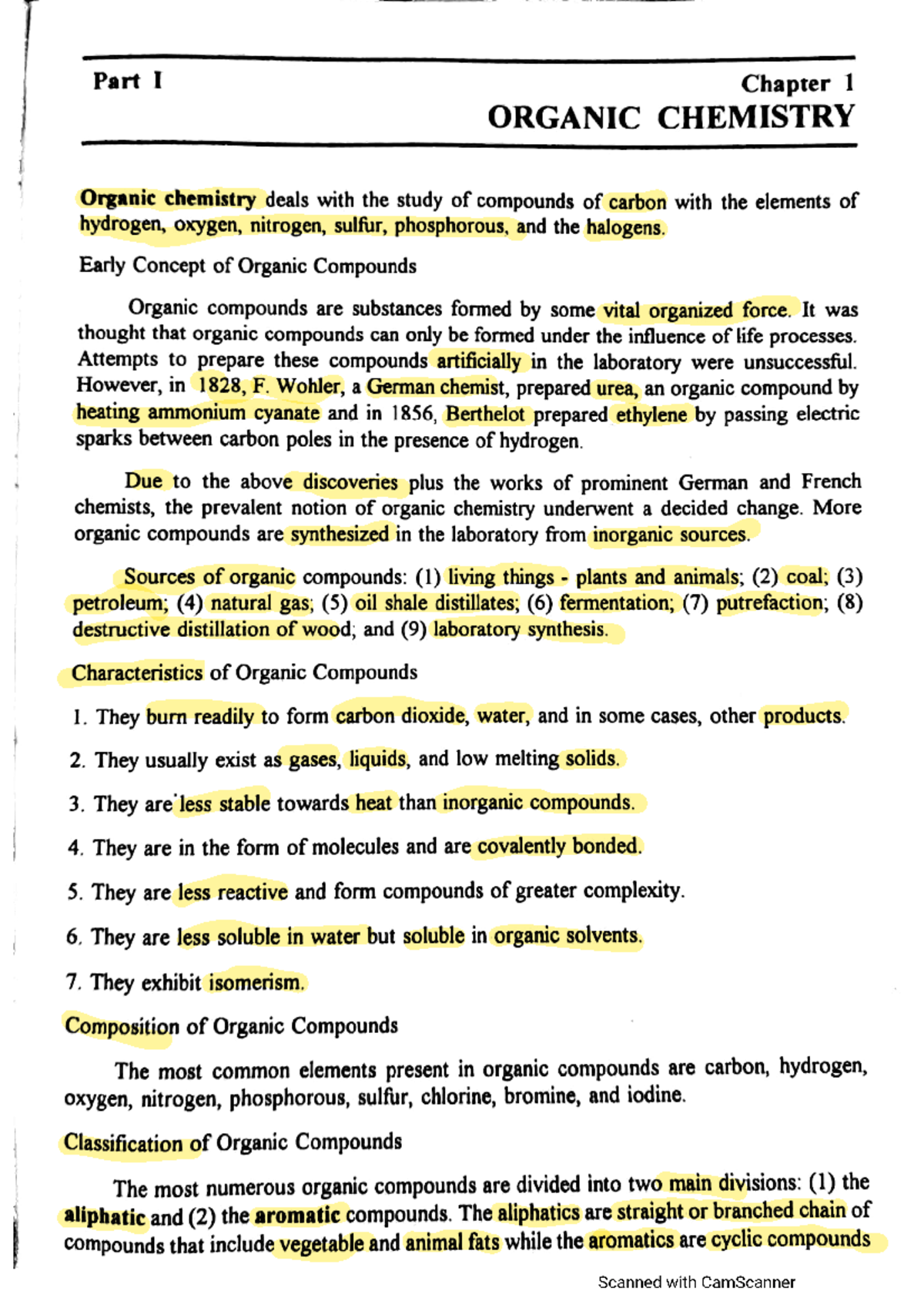 Inbound 308650883005480952 - Part I Chapter 1 ORGANIC CHEMISTRY Organic ...