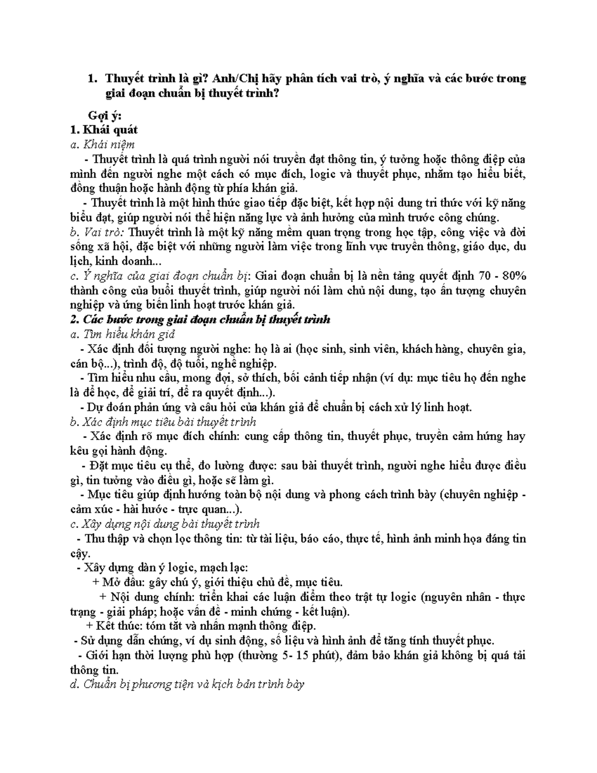 Kĩ Năng Thuyết Trình & Đàm Phán: Phân Tích Chi Tiết - Document Preview