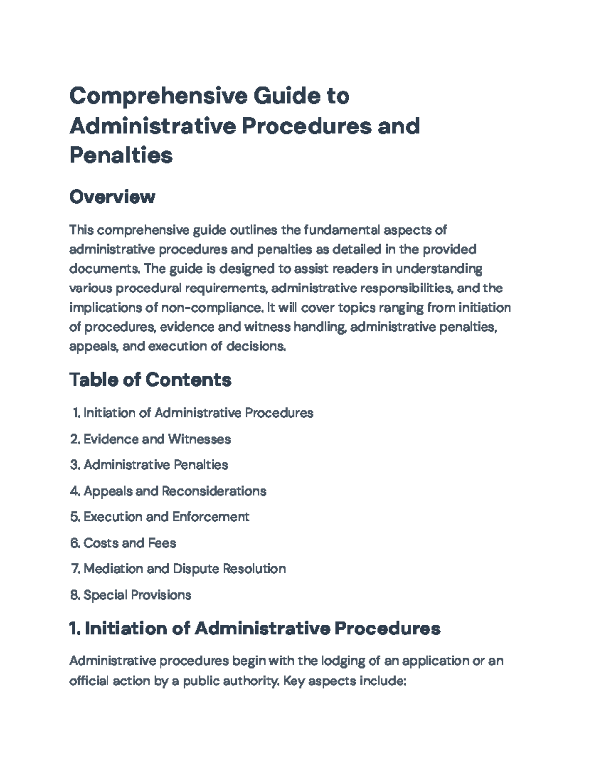 Comprehensive Guide to Administrative Procedures and Penalties ...