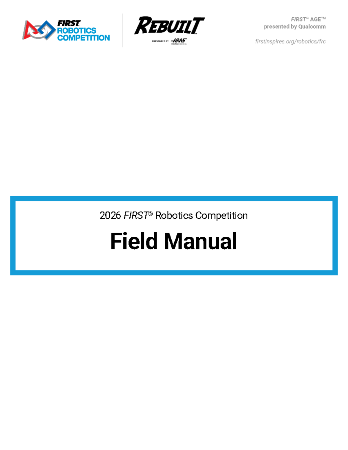 2026 Robotics Competition Field Manual: Assembly & Guidelines - Studocu
