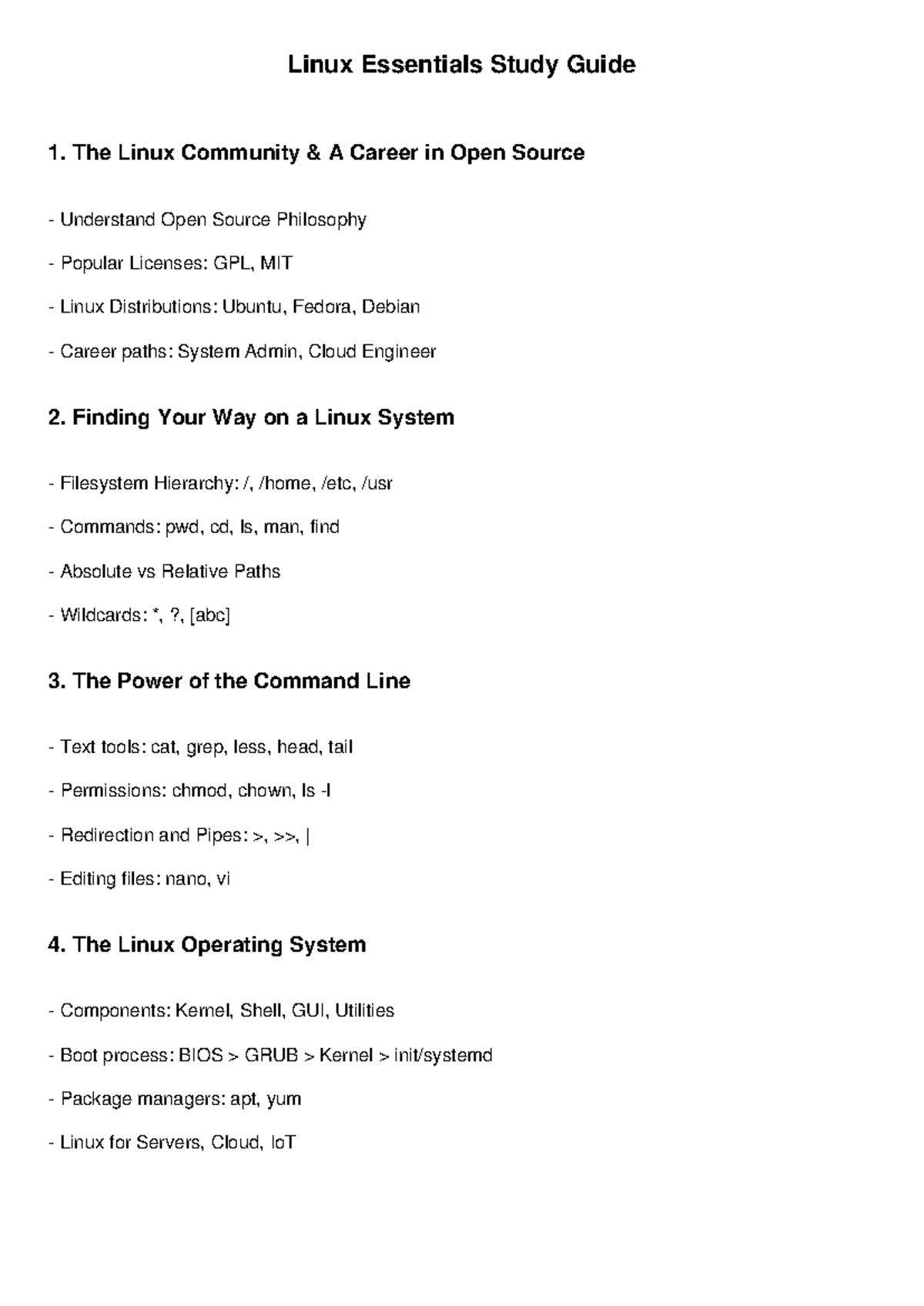 Linux Essentials Study Guide: Open Source & Command Line Basics - Studocu