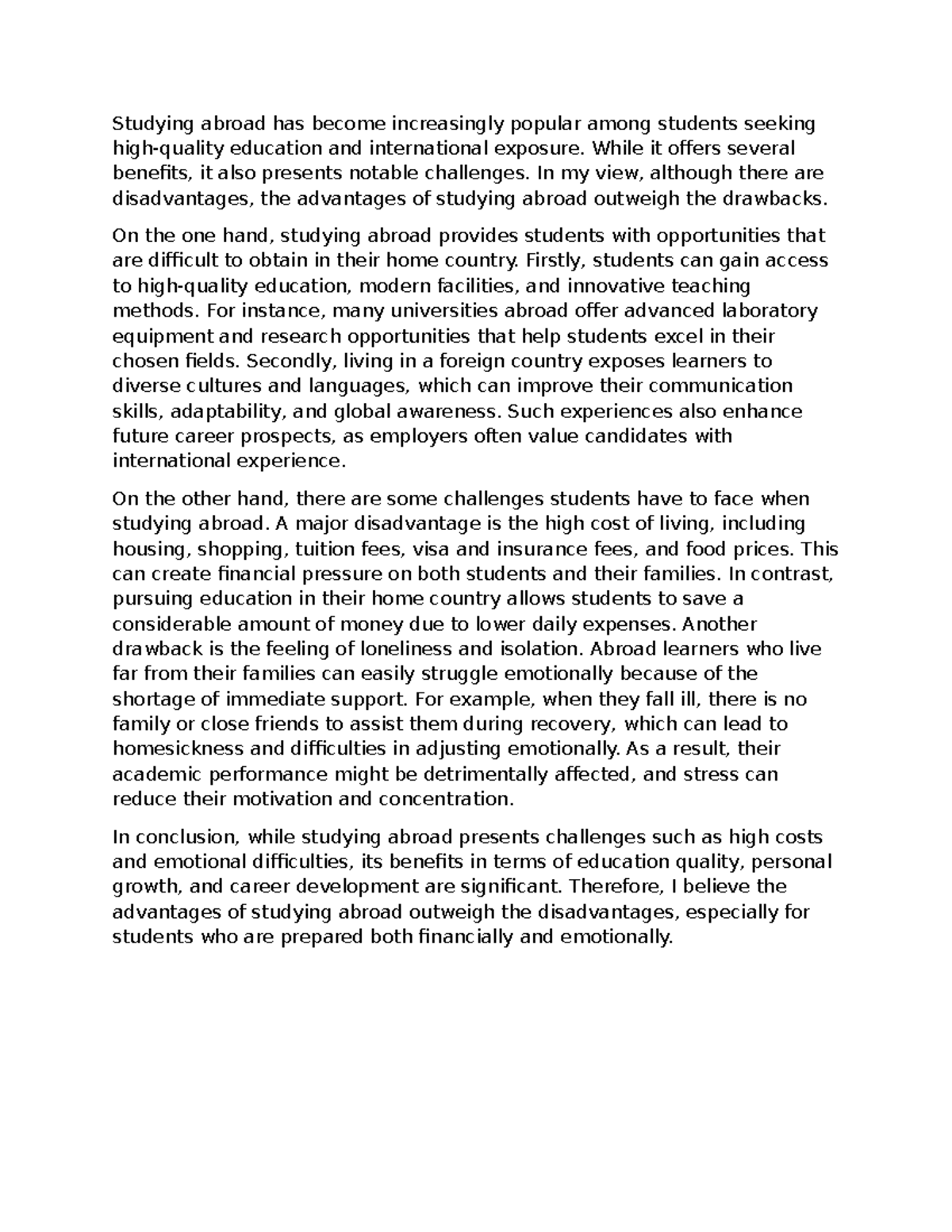 Advantages and Disadvantages of Studying Abroad - SUITABLE FOR BEGINNER ...