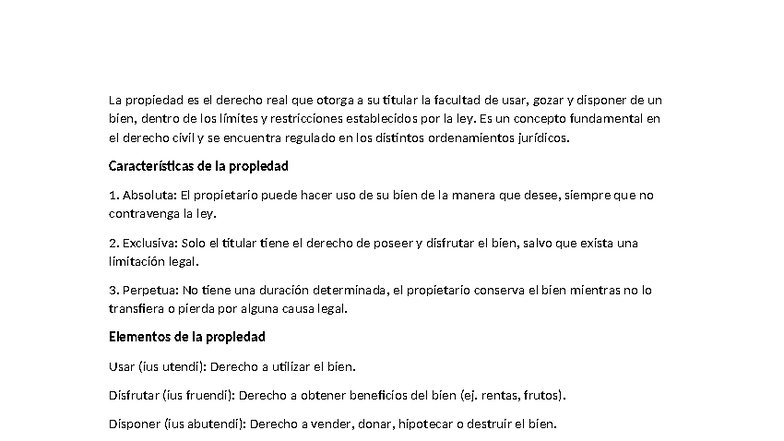 Derecho Civil: La Propiedad y la Copropiedad en Detalle - Studocu