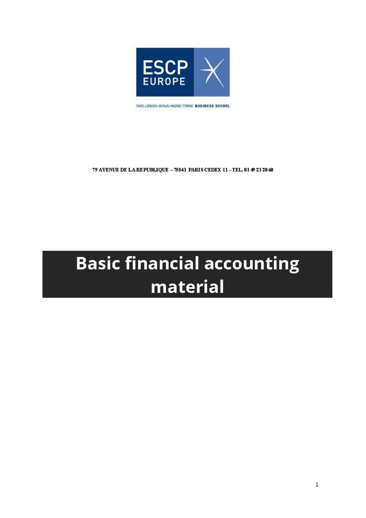 Basic Financial Accounting Material 1: Module 1 Overview - Studocu