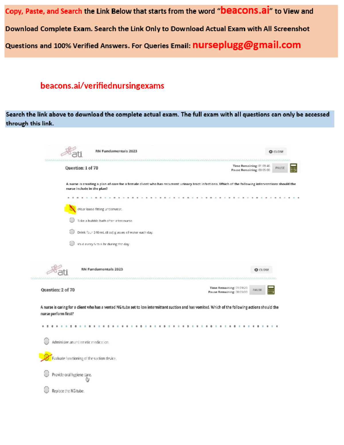 ATI RN Fundamentals Proctored Exam NGN 2025: 70 Questions & Answers ...