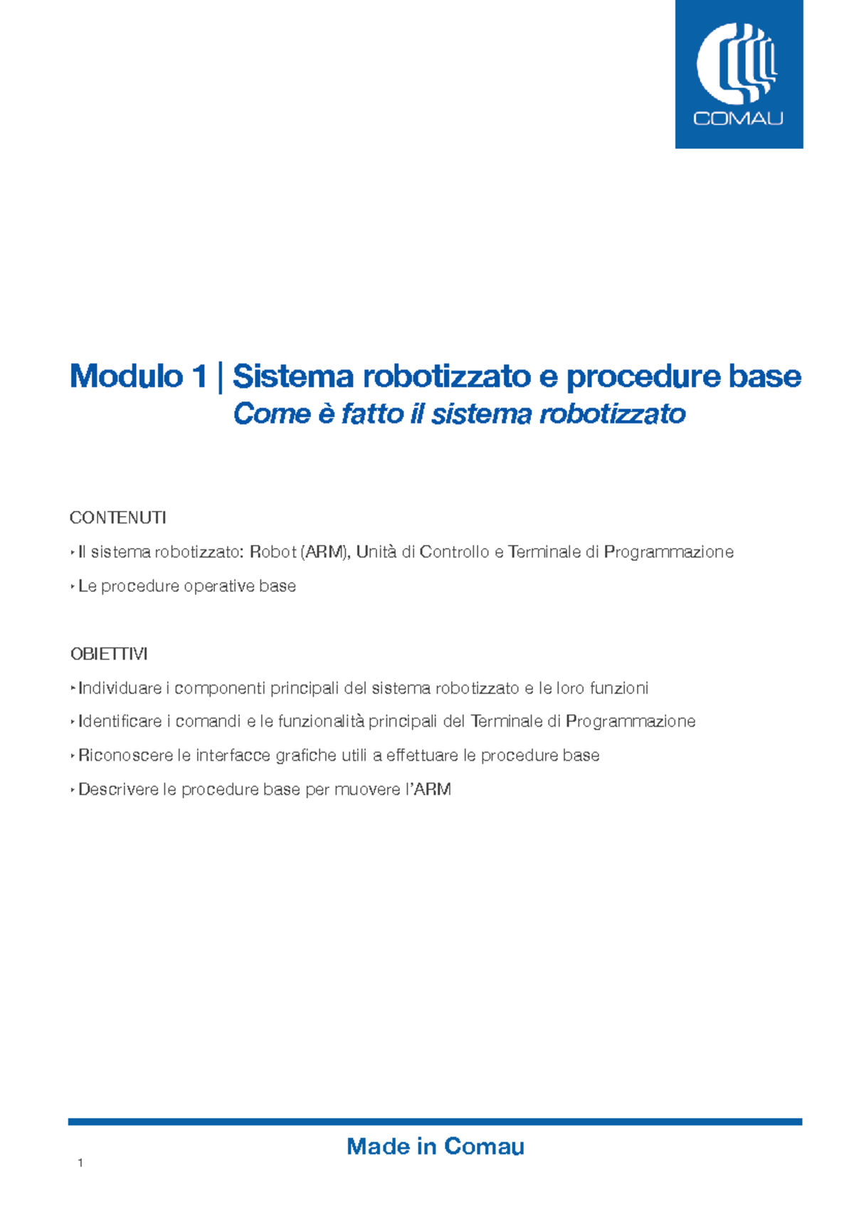 Dispensa Modulo 1 - Appunti per il Patentino Robotica e Procedure Base ...