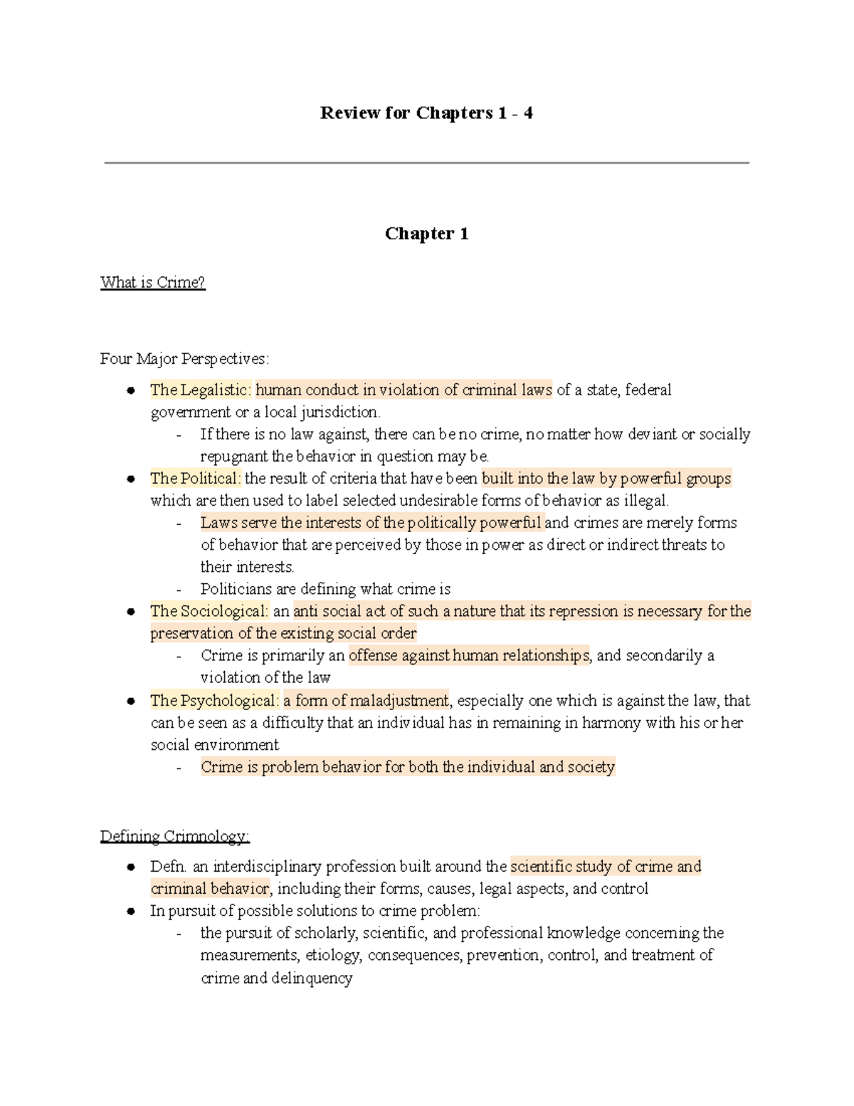 Criminology Overview: Key Concepts & Theories Review (CS7JbPgW) - Studocu