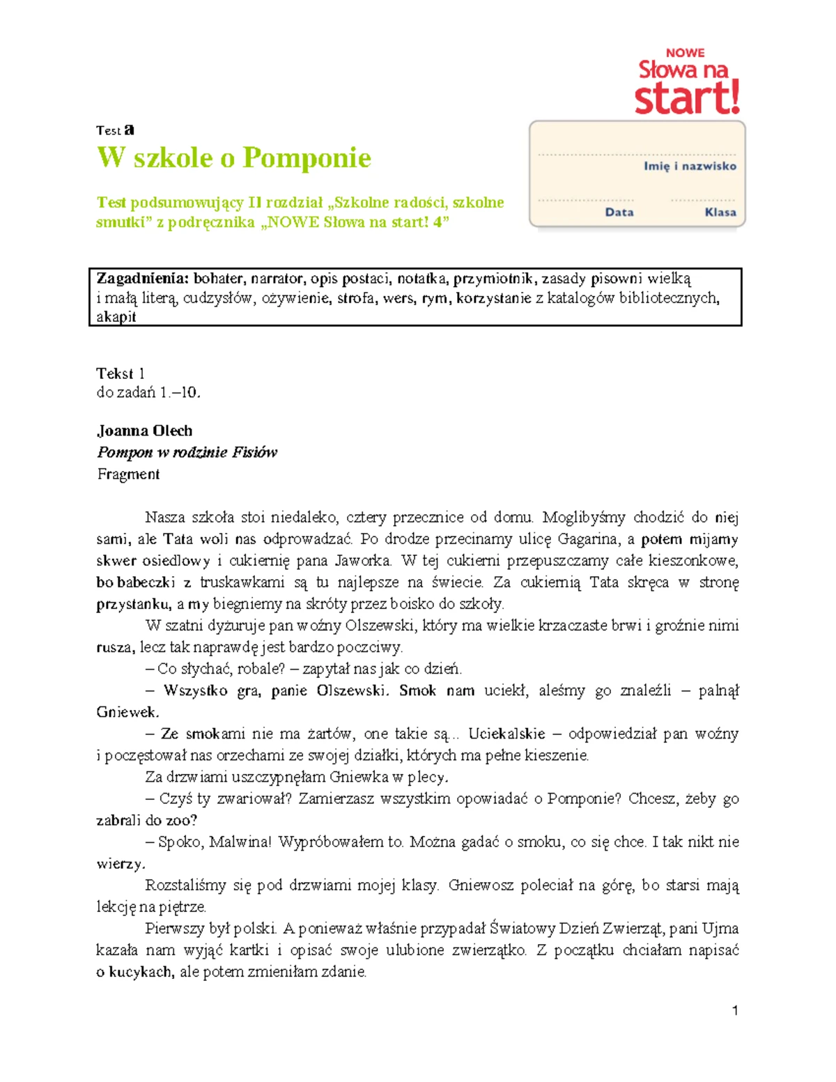 Sprawdzian Po I Półroczu Kl Vii J Polski www.studocu.com