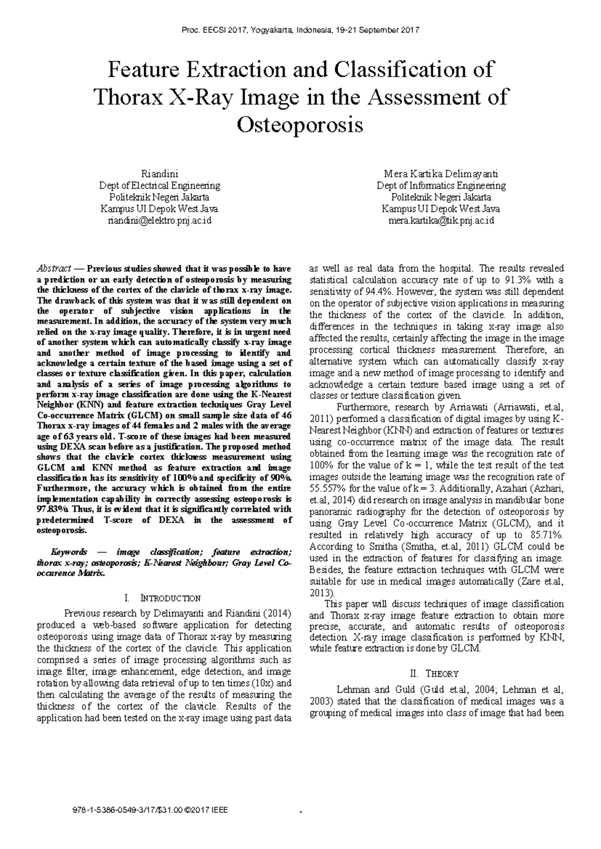 Feature Extraction and Classification of Thorax Images for Osteoporosis ...