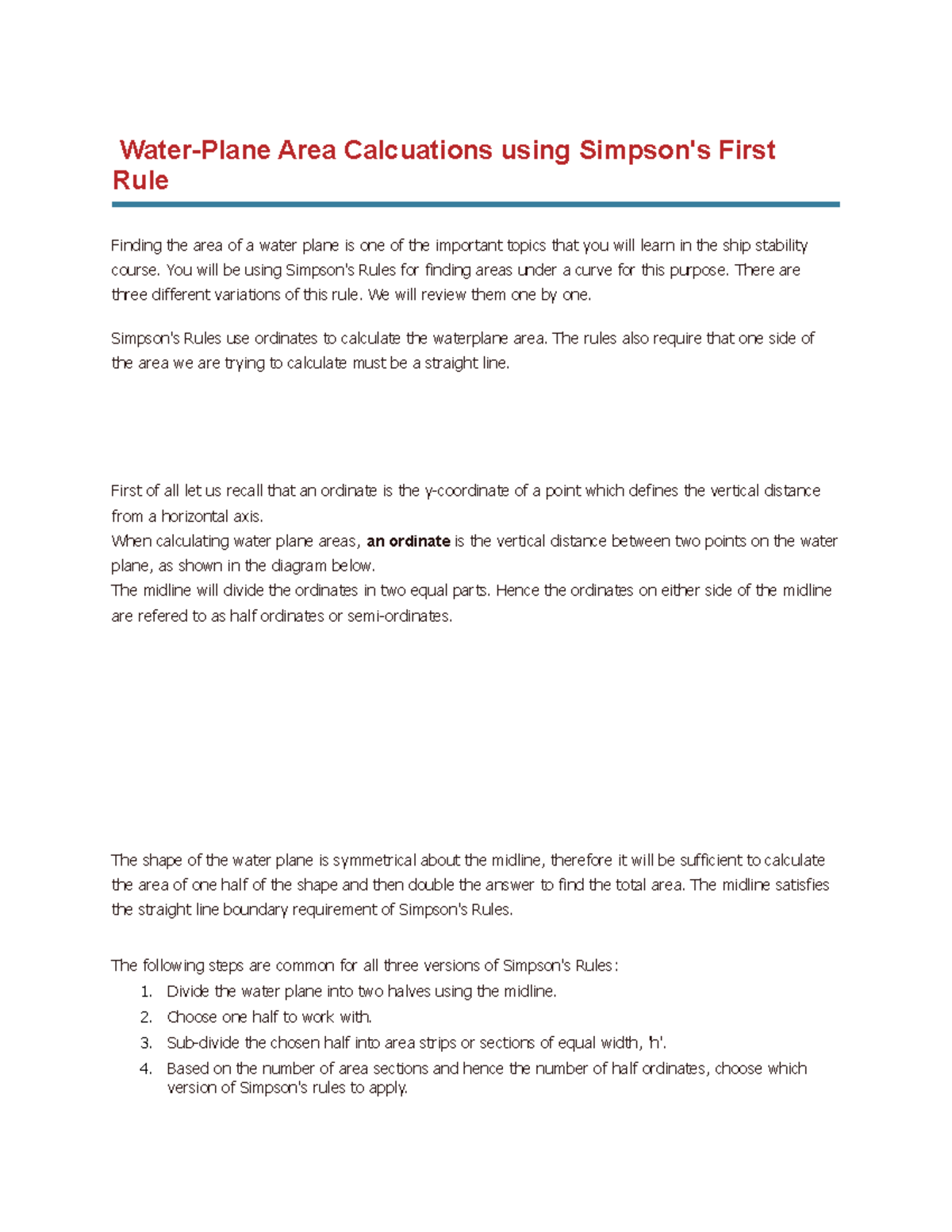 Simpson's Rule Understanding: Area Calculations in Weeks 2 & 3 - Studocu