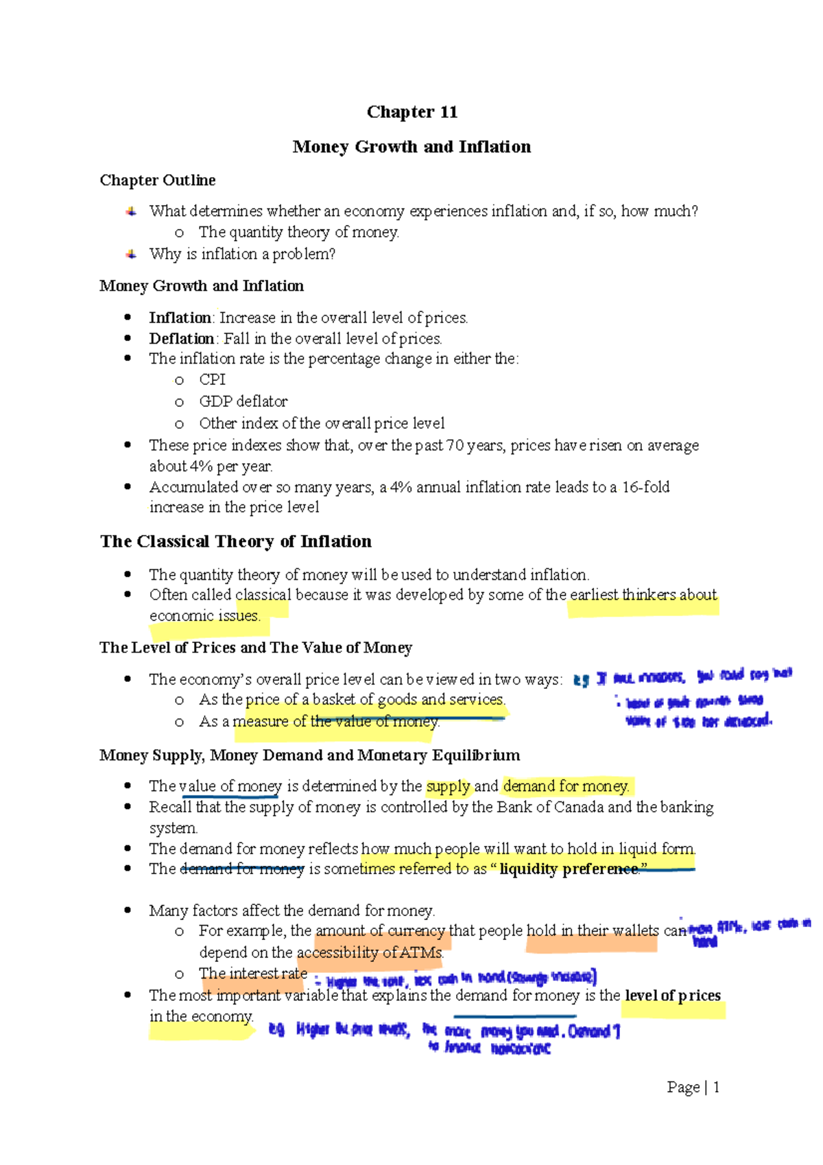 Chapter 11: Understanding Money Growth and Inflation Dynamics - Studocu