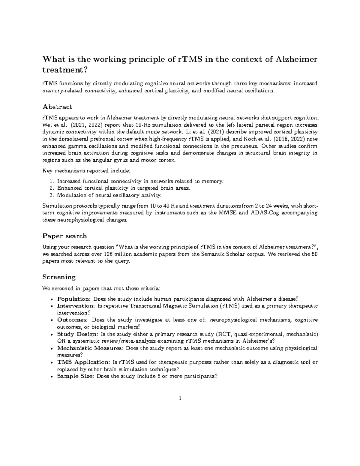 rTMS Mechanisms in Alzheimer's Treatment: Insights and Findings ...