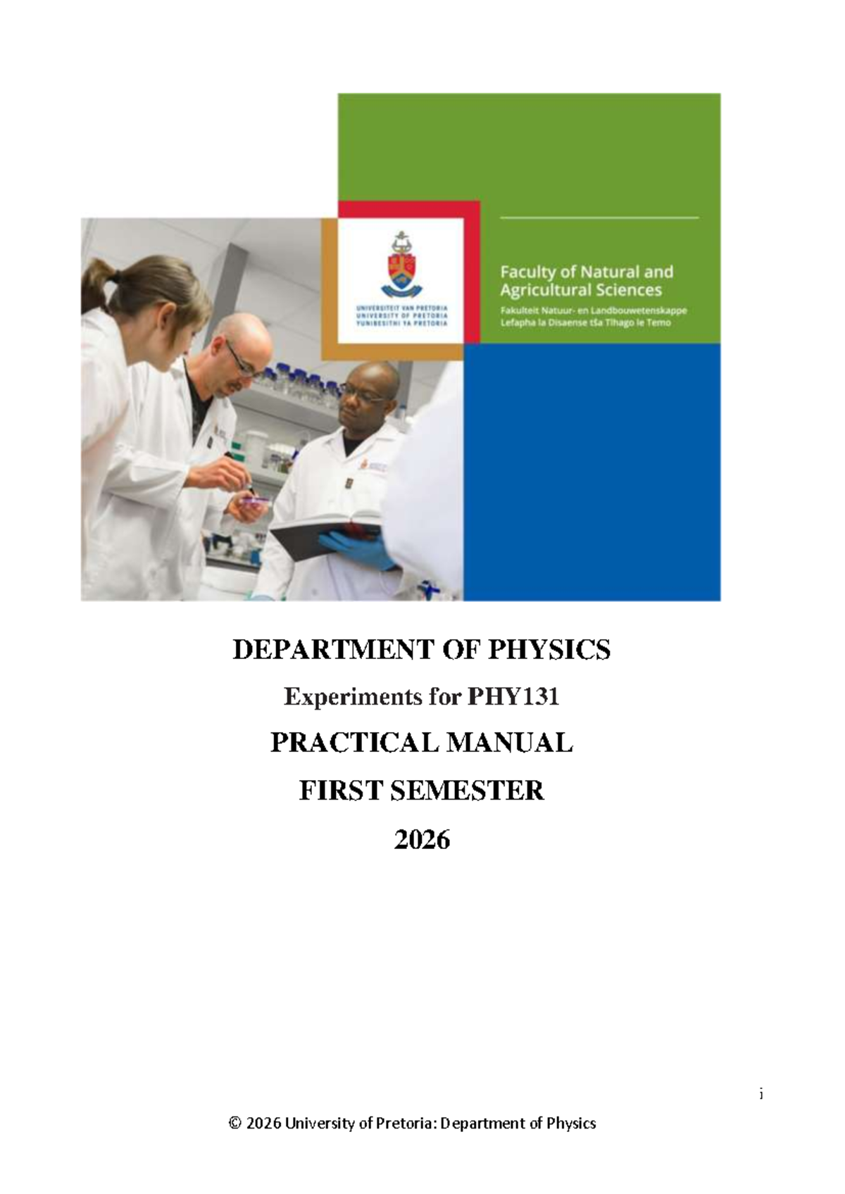 PHY131 Practical Manual: Experiments and Guidelines for 2026 - Studocu