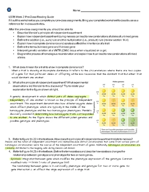 LS7B Week 1 Pre-Class Reading Guide and Worksheet - Studocu