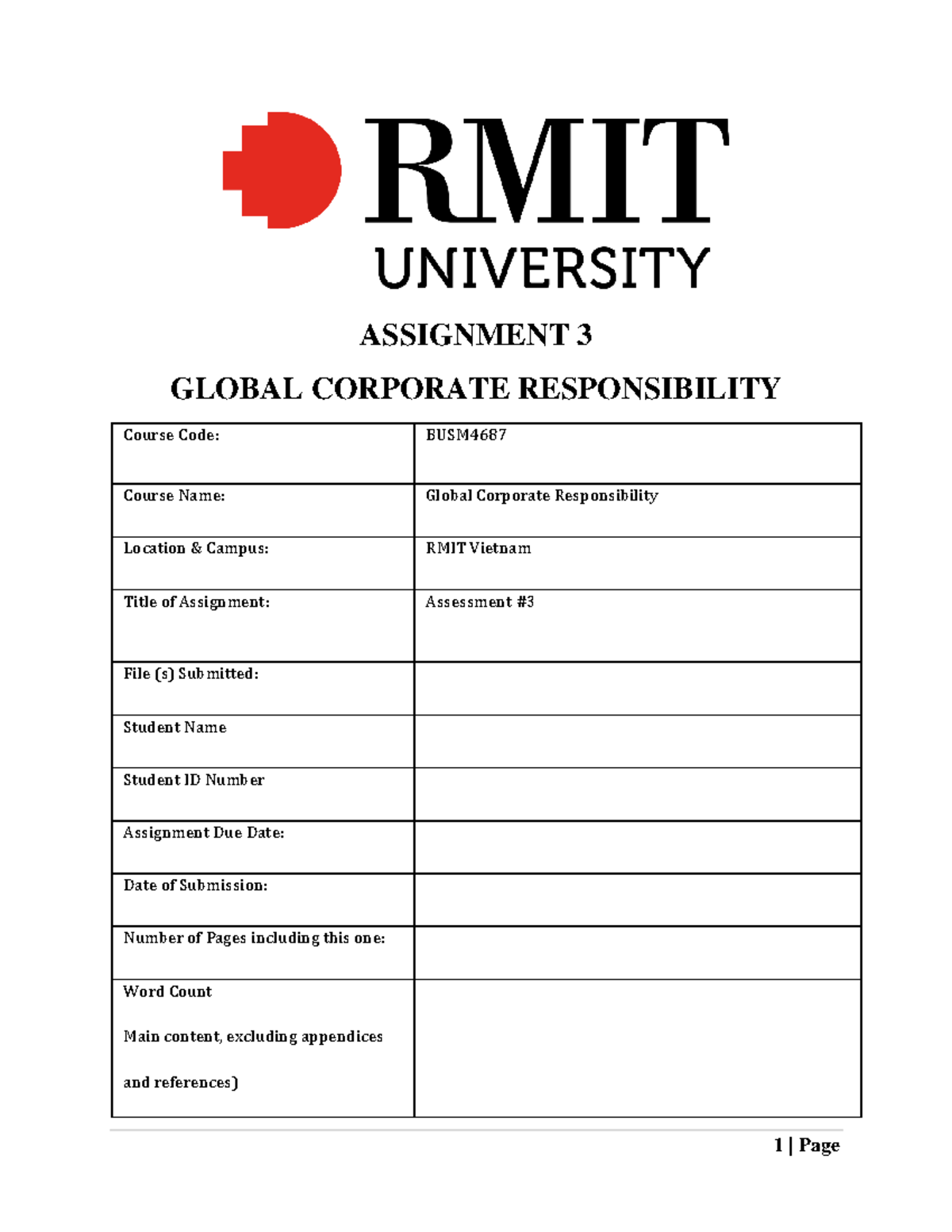 Global Corporate Responsibility Sample Assignment 3 BUSM4687 RMIT Dr ...