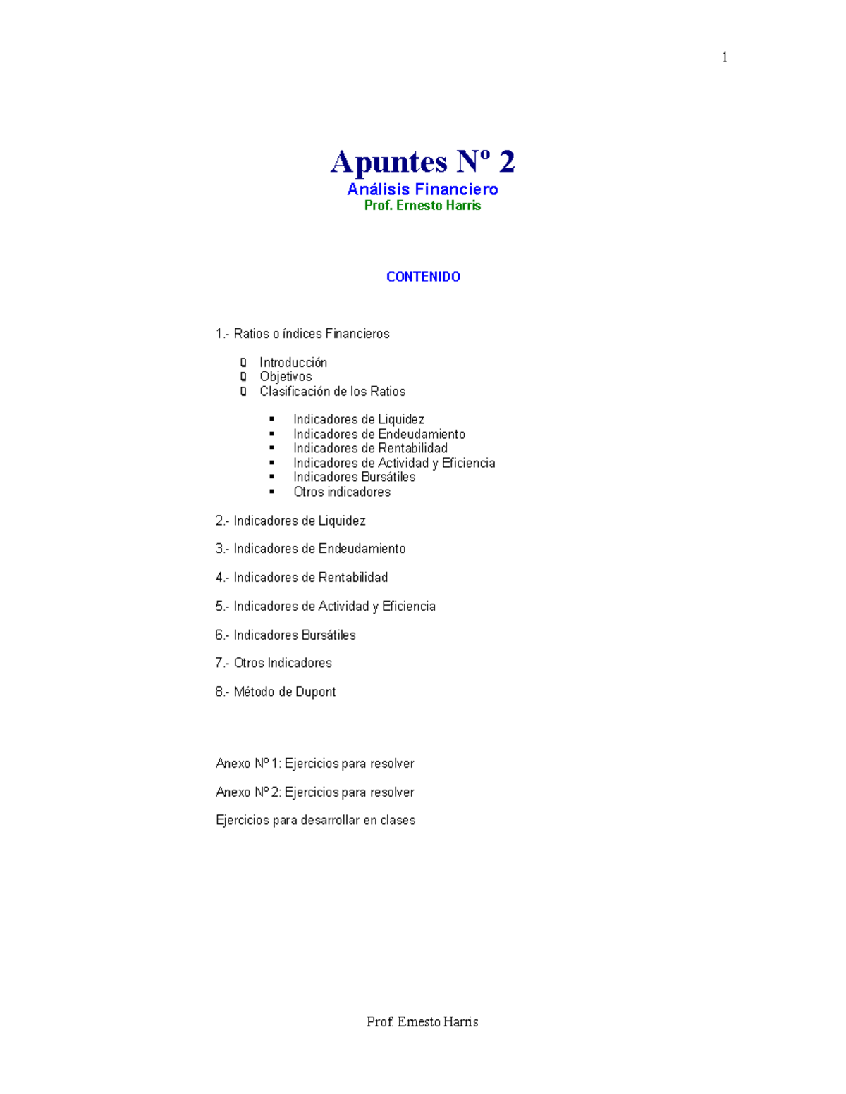 Título: Análisis Financiero y Ratios para la Gestión 2 - Apuntes Nº 2 ...