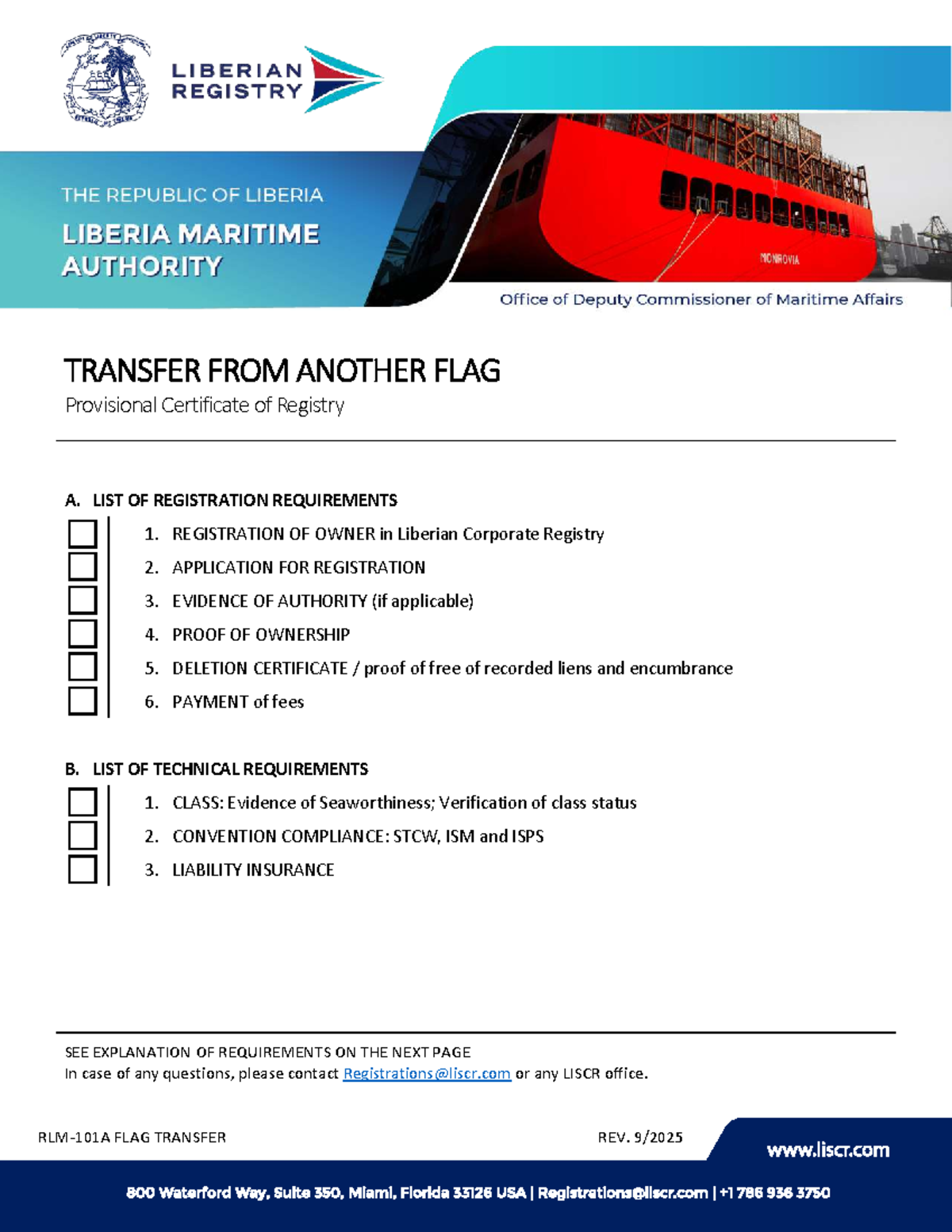 RLM 101A FLAG Transfer: Registration Requirements & Procedures - Studocu