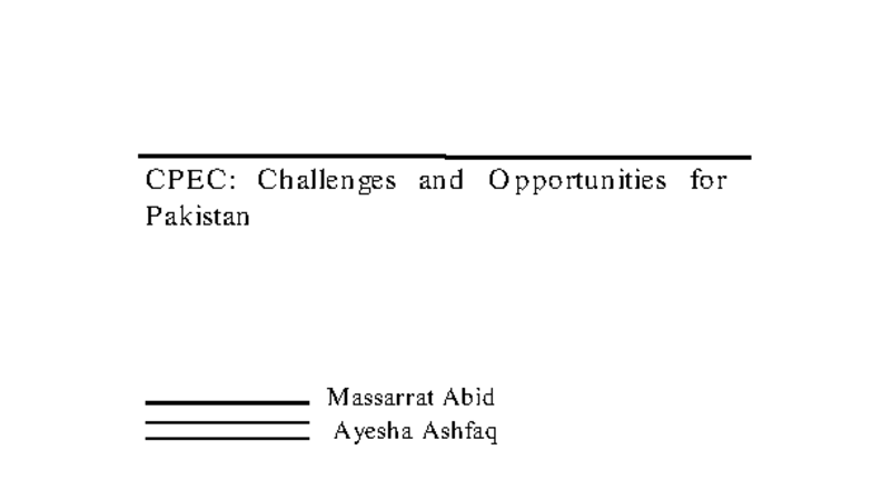 CPEC: Analyzing Challenges & Opportunities for Pakistan's Future - Studocu