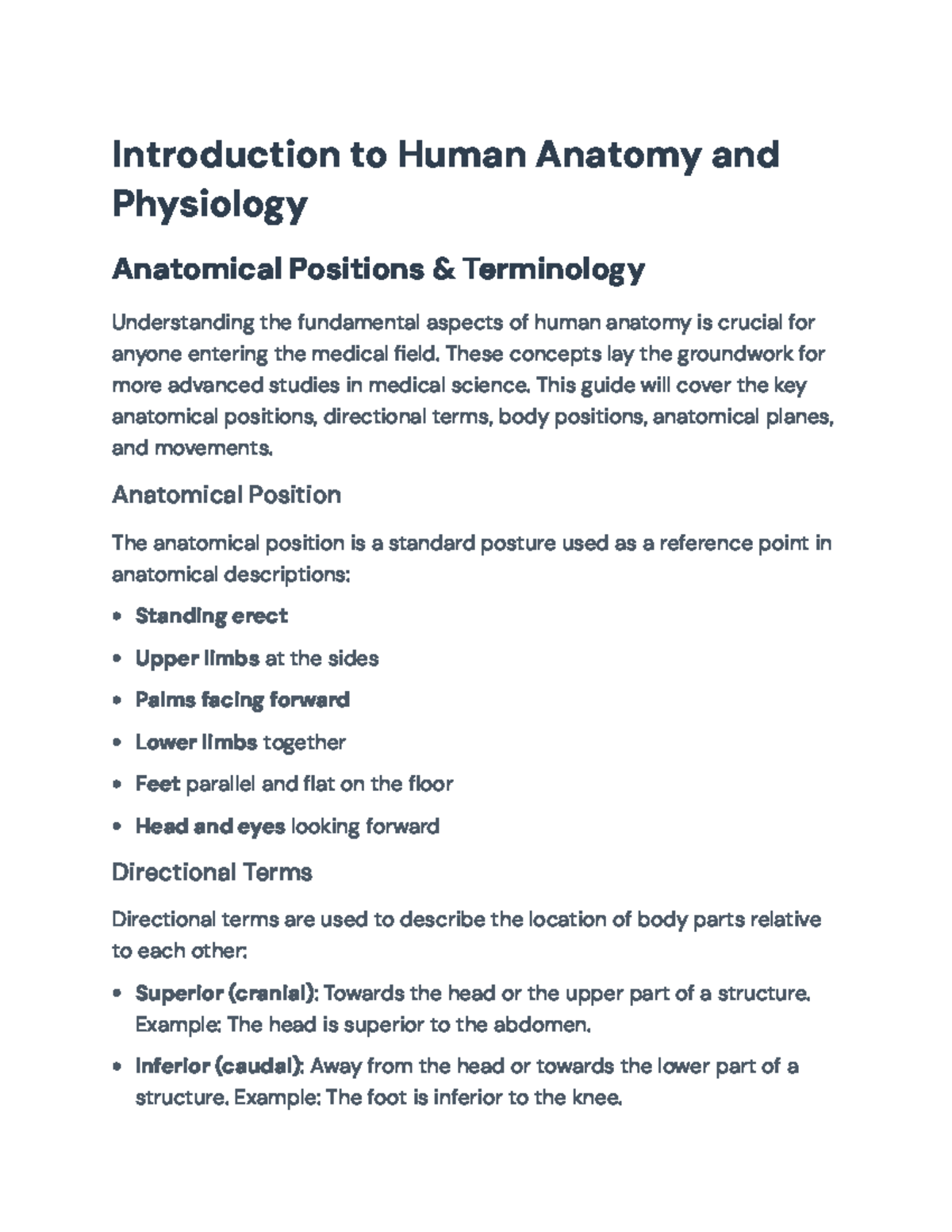 Introduction to Human Anatomy & Physiology: Key Concepts Guide ...