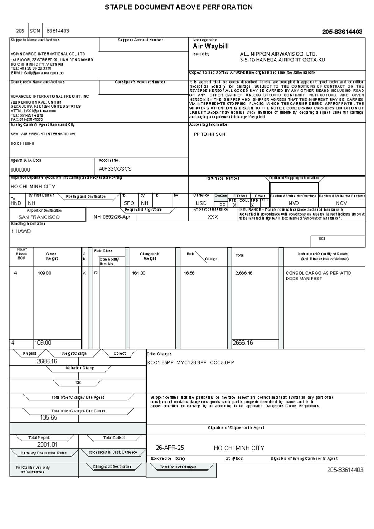 205-83614403 MAWB Air Waybill Document Final Version - Studocu