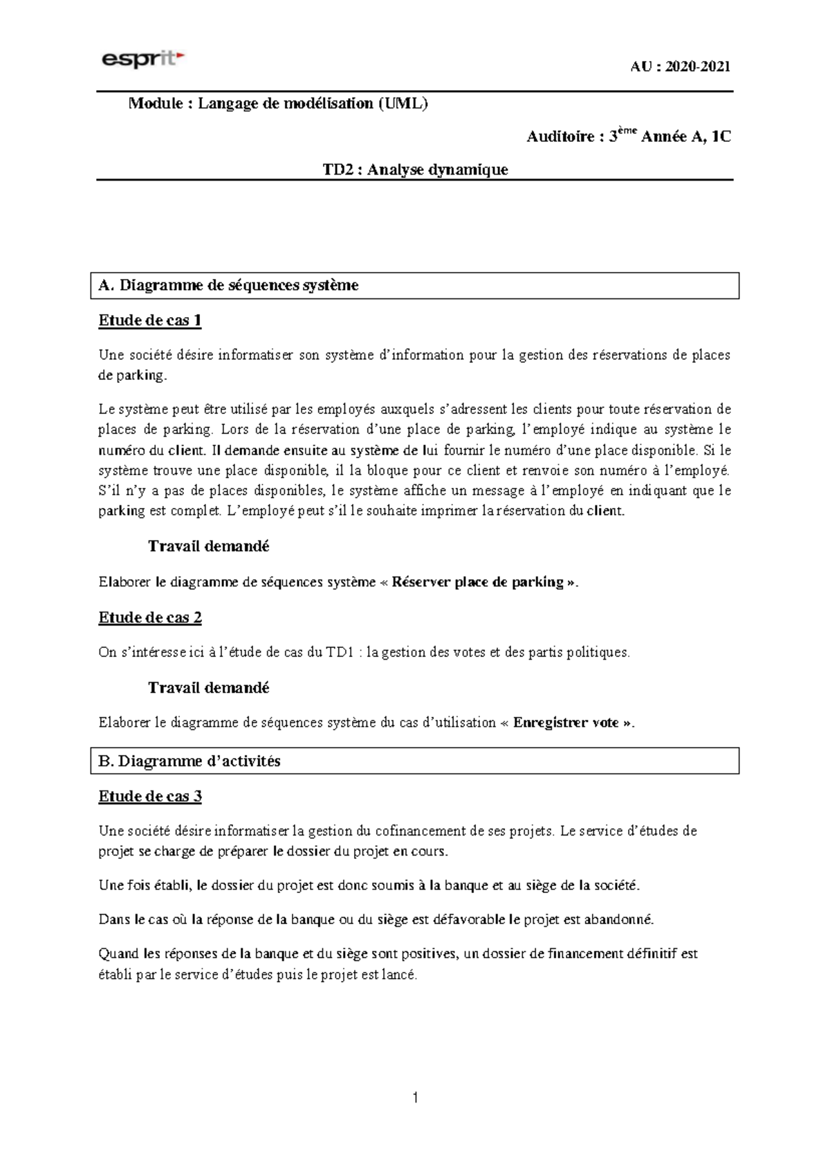 TD2 - Analyse Dynamique et Diagrammes de Séquences (UML) - Studocu