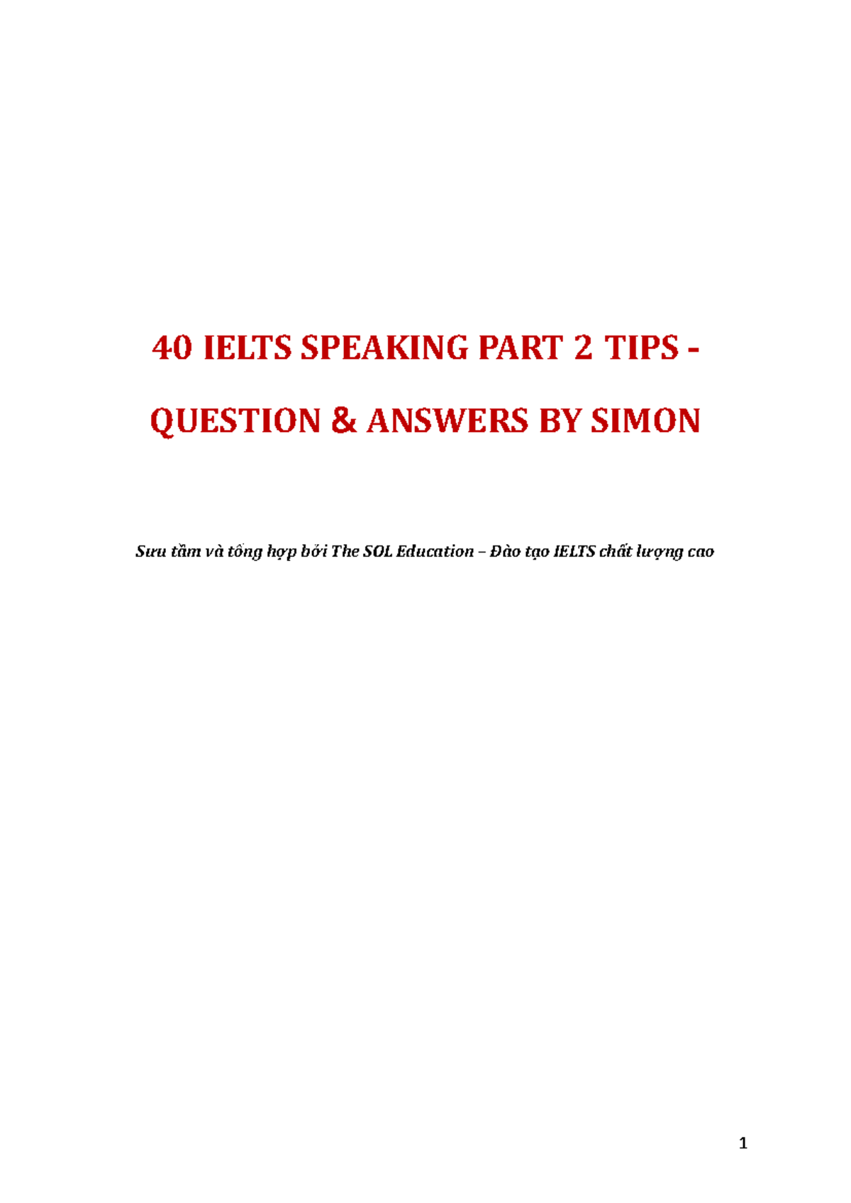 IELTS Speaking Part 2: Comprehensive Tips and Sample Answers - Studocu
