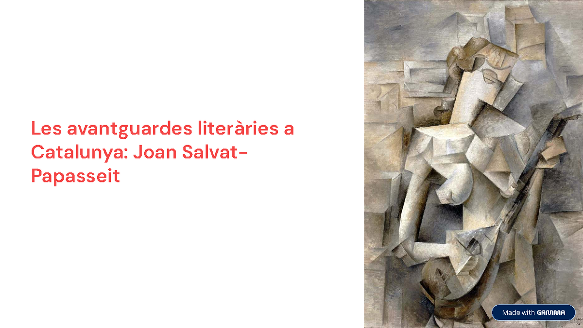 Les Avantguardes Literàries a Catalunya: Joan Salvat-Papasseit - Studocu