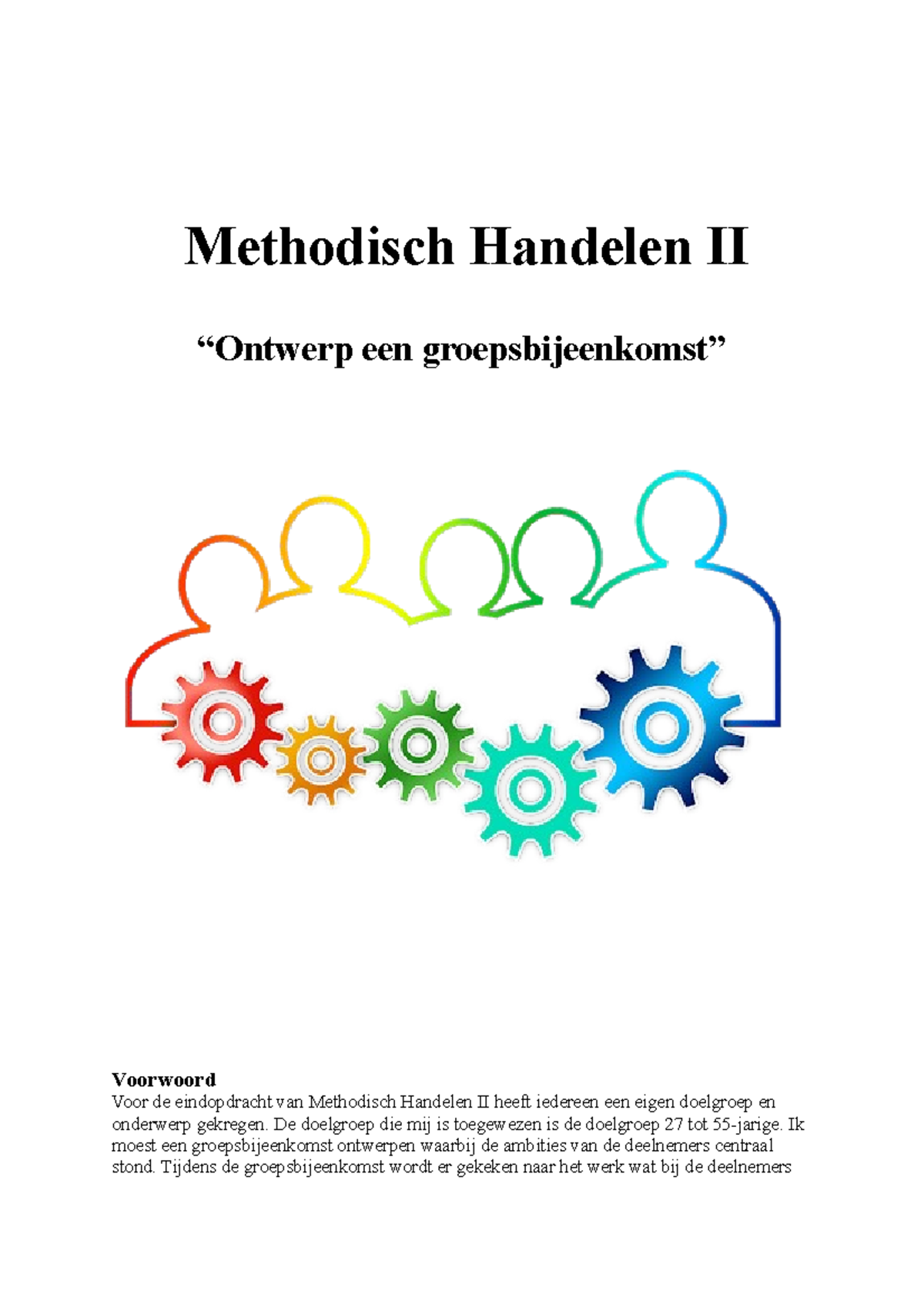 Ontwerp van een Groepsbijeenkomst voor Methodisch Handelen II - Studeersnel