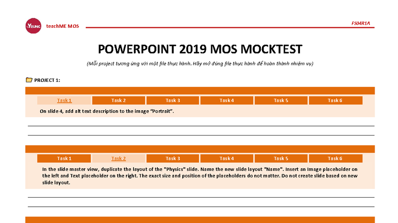 FS04R1A teachME MOS PowerPoint 2019 Mock Test Guide - Studocu