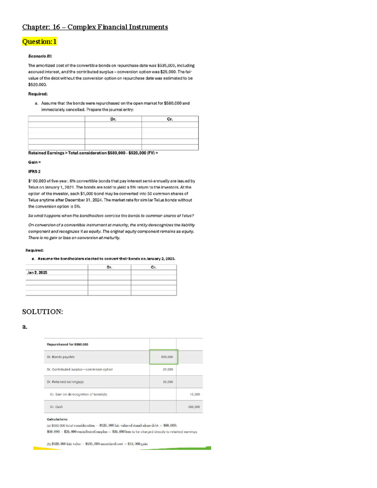 Chapter 16: Complex Financial Instruments Solutions & Analysis - Studocu