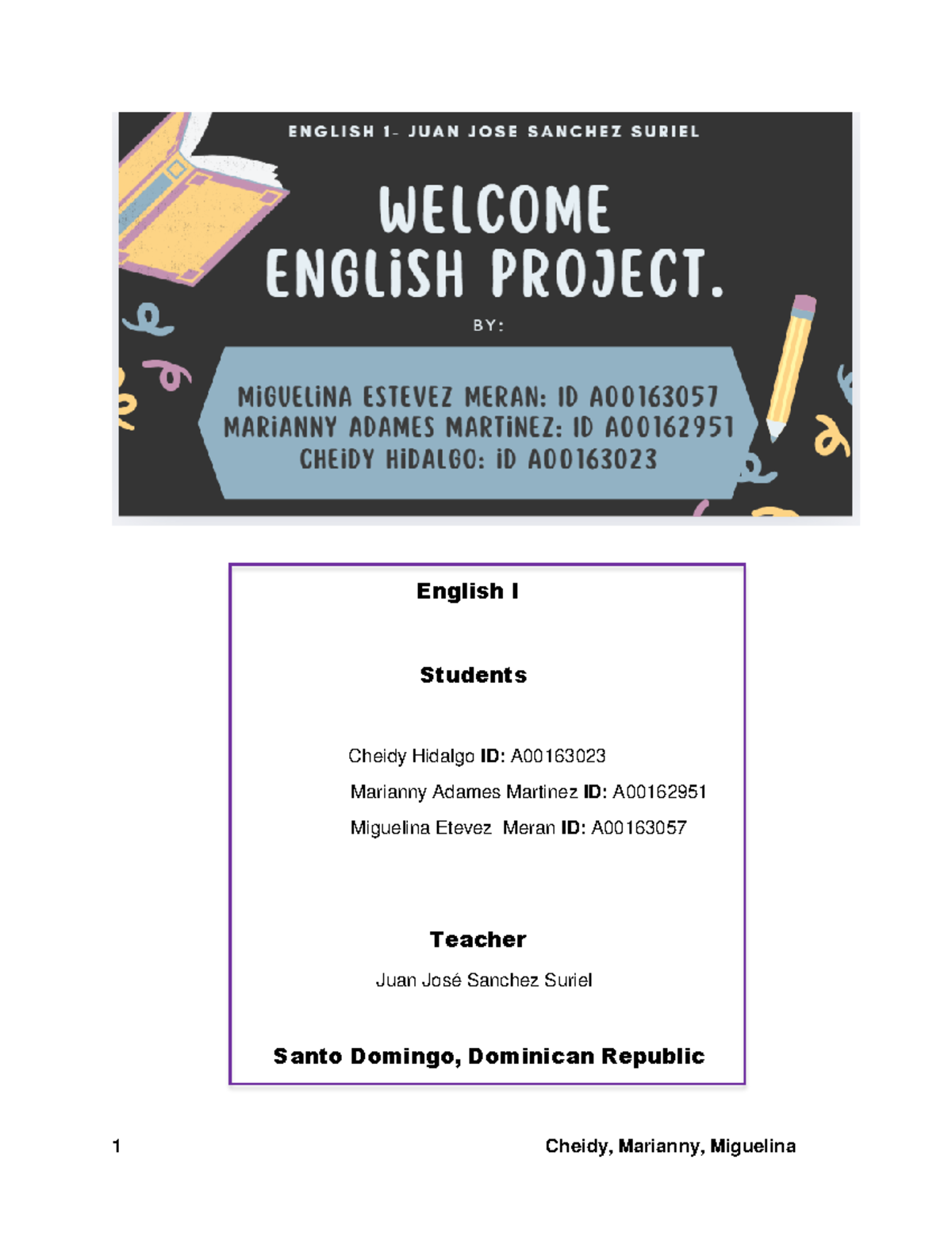 English I Final Project: Personal Presentations and Tenses - Studocu