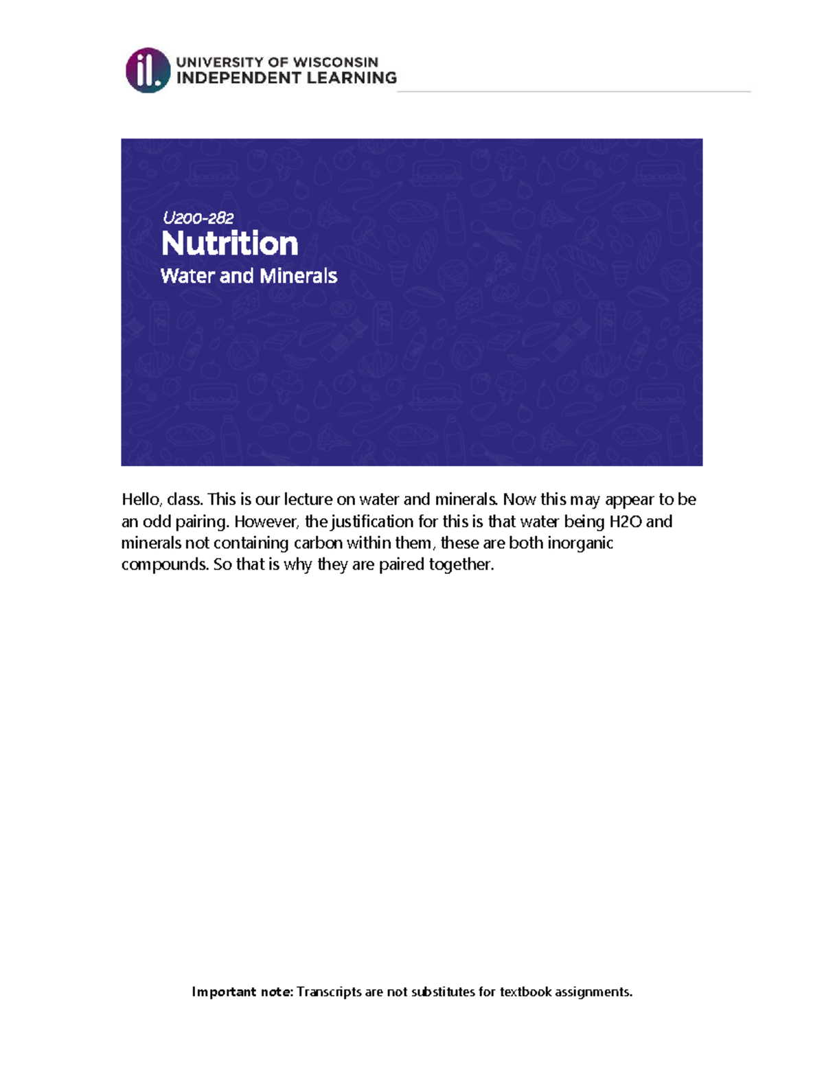 U2002 82 Lecture Notes on Water and Minerals: Chapter 9 Overview - Studocu