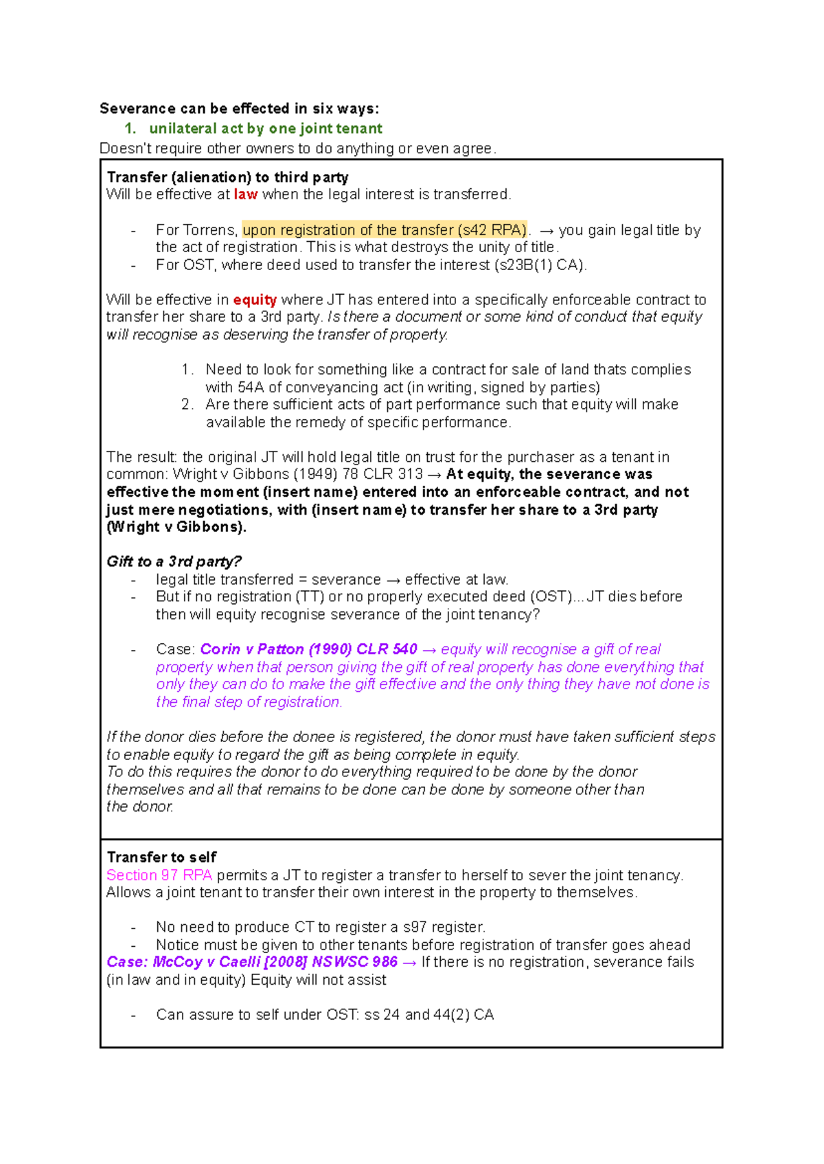 Severance of Joint Tenancy: Legal and Equitable Principles Explained ...