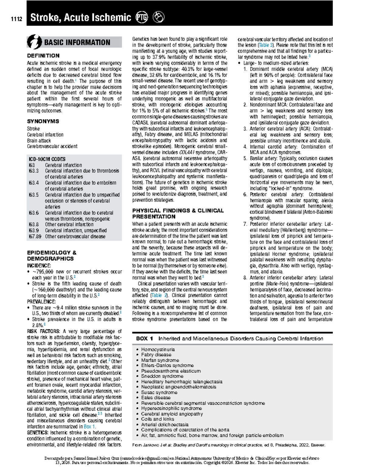 Stroke, Acute Ischemic: Key Insights and Management Strategies - Studocu