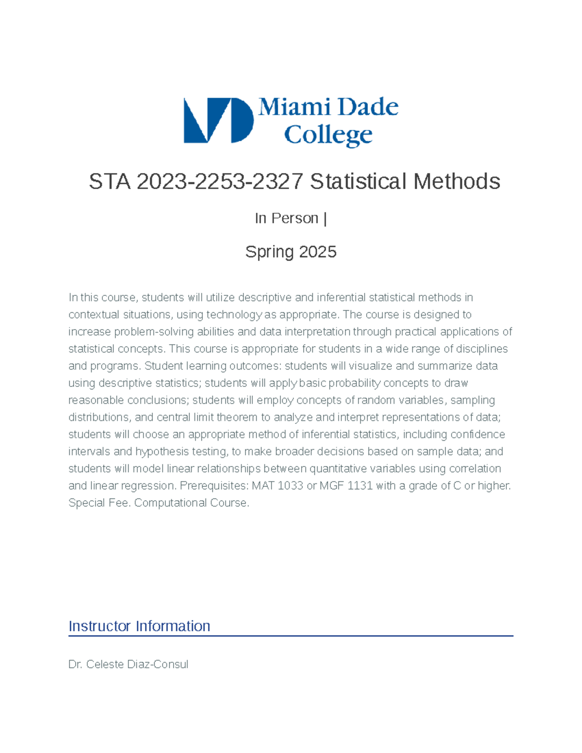 Spring 2025 STA 2023 2327 Statistical Methods - STA 2023-2253-2327 ...