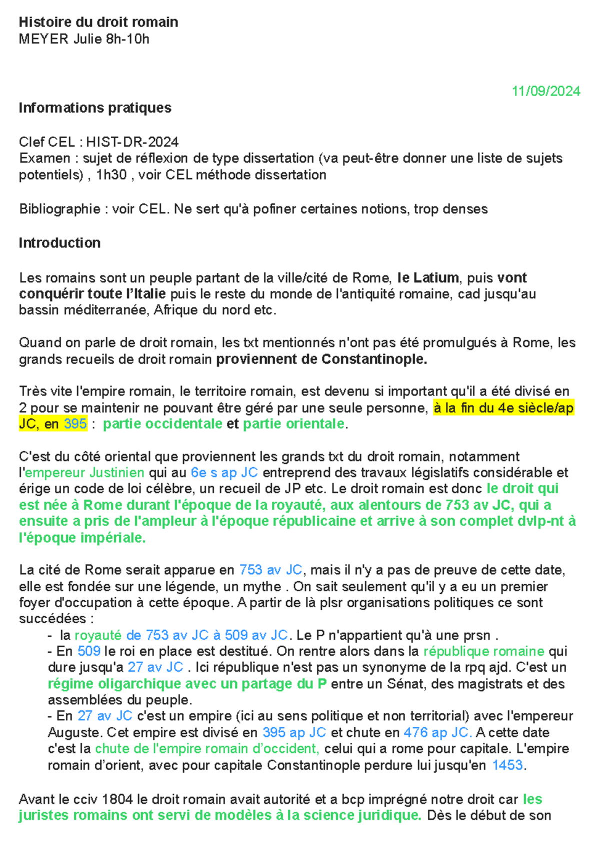 Les Sources du Droit Romain - Cours HIST-DR-2024 - Histoire du droit ...