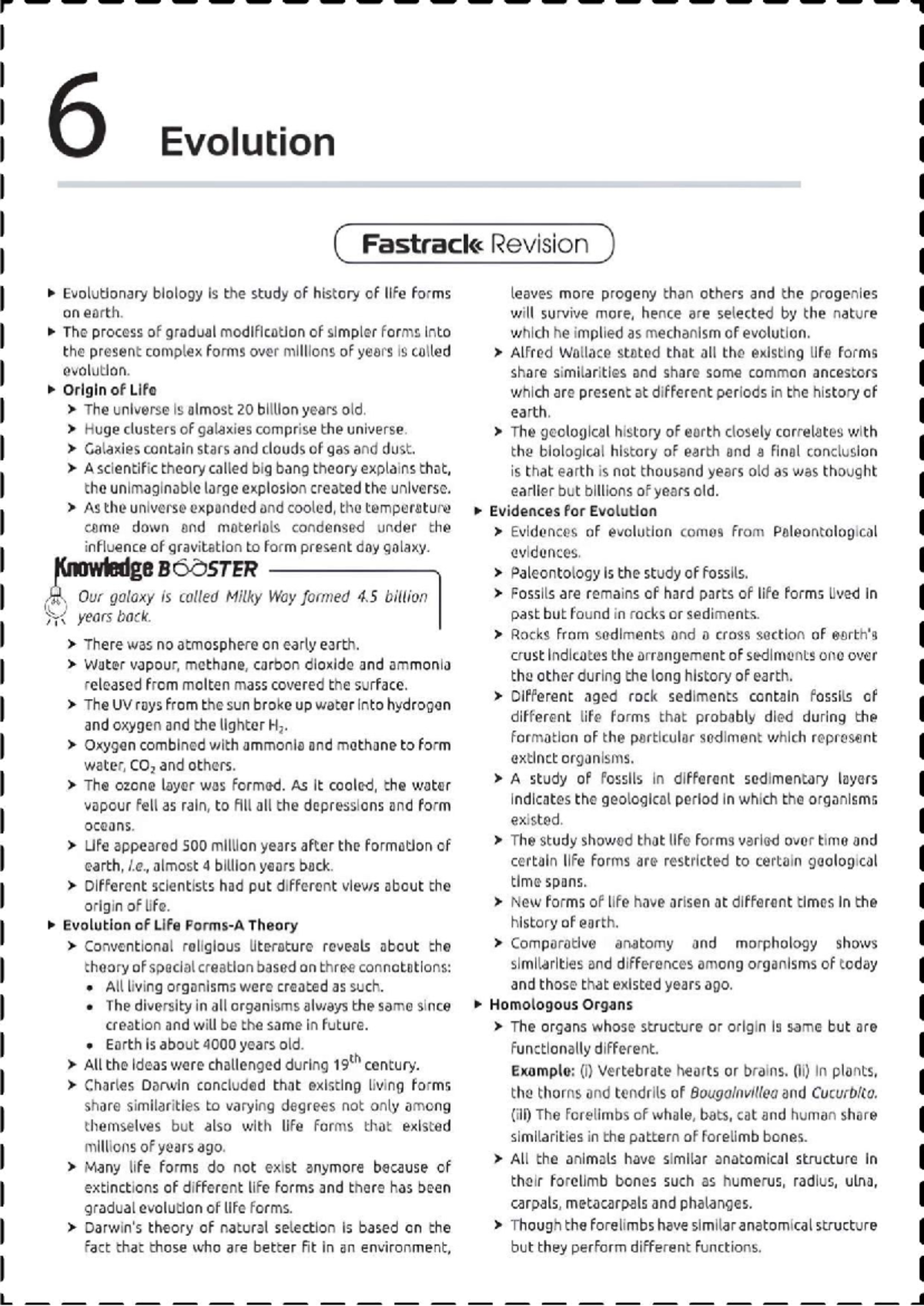 Evolutionary Biology Revision Notes (Course Code: 6) - Studocu