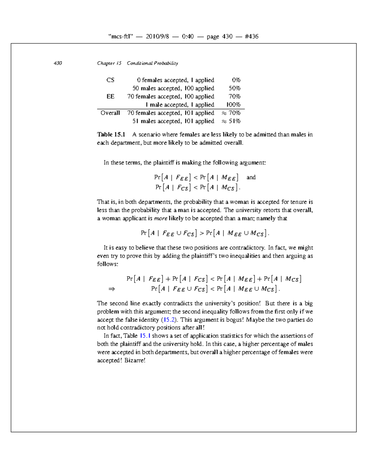 Mathematics for Computer Science - Conditional Probability and ...