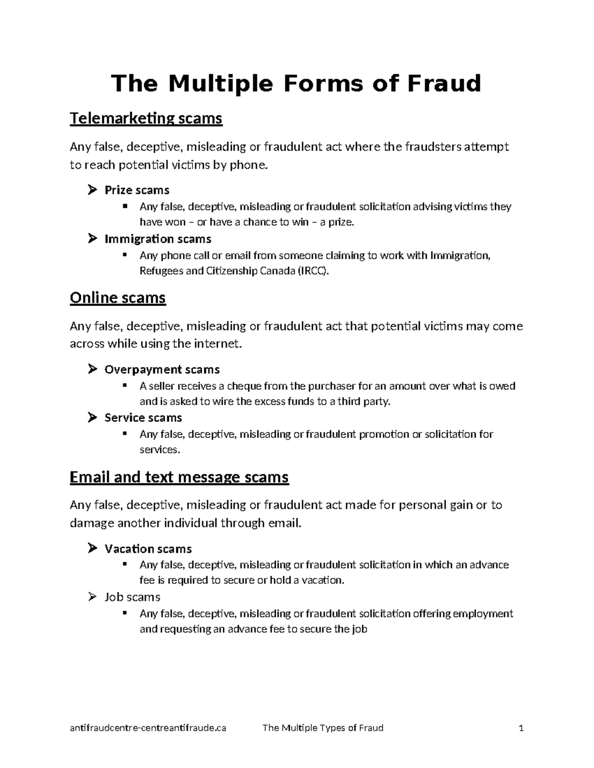 The Multiple Forms of Fraud - The Multiple Forms of Fraud Telemarketing ...