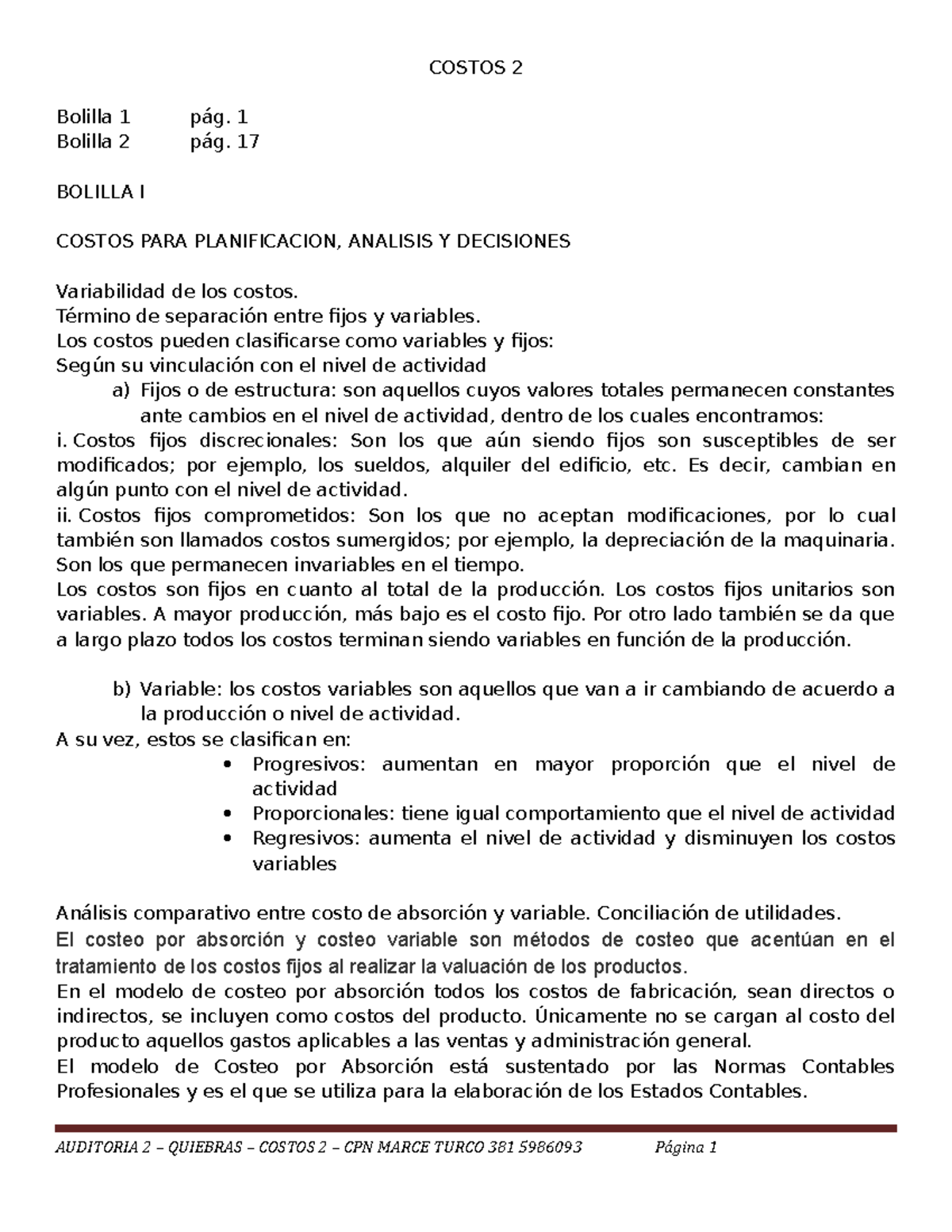 Costos 2 - Análisis Completo de Costeo y Presupuestos - Studocu