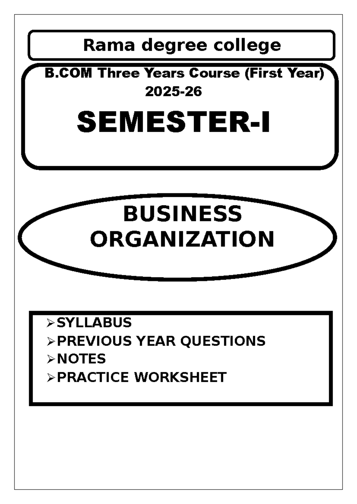 BCOM 1 B O UNIT 3 - Business Organization Previous Year Q&A Notes - Studocu