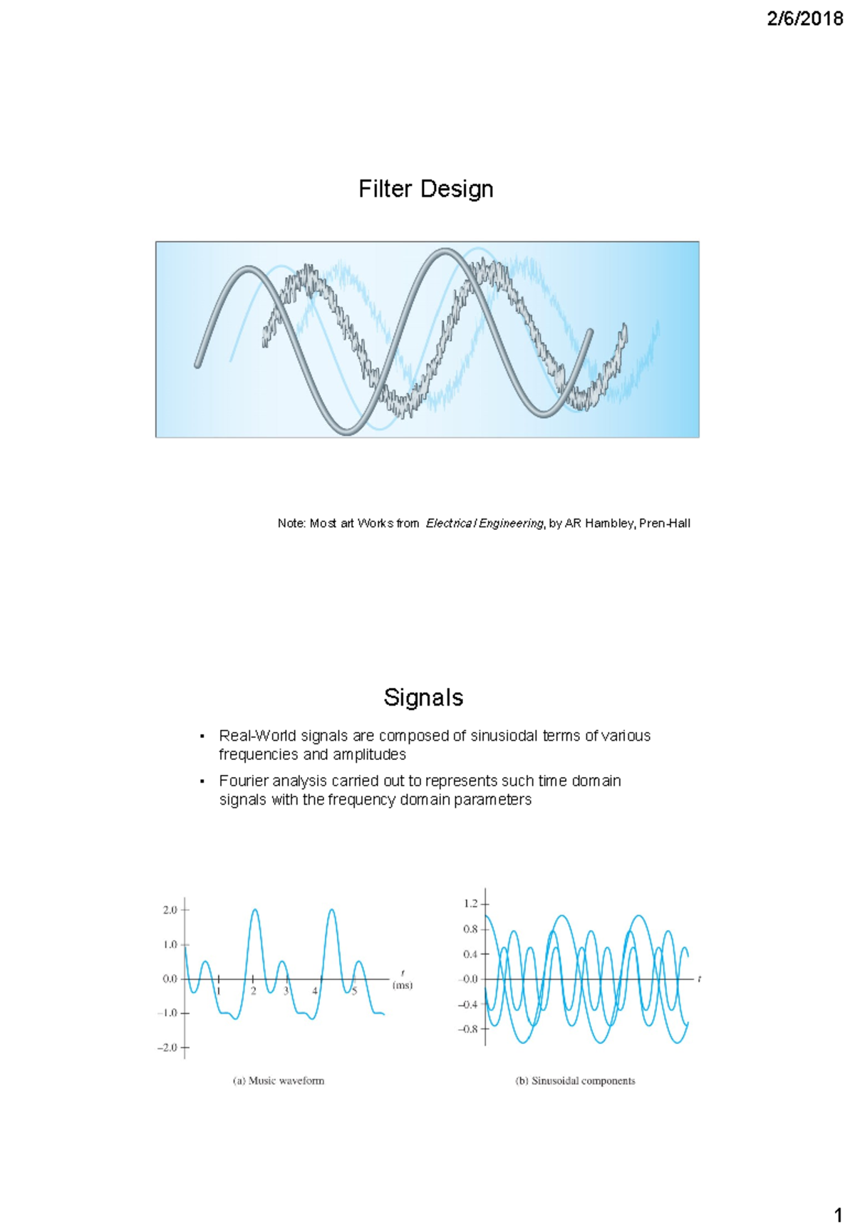 Filters - Electronic Filter Design - Filter Design Note: Most art Works ...