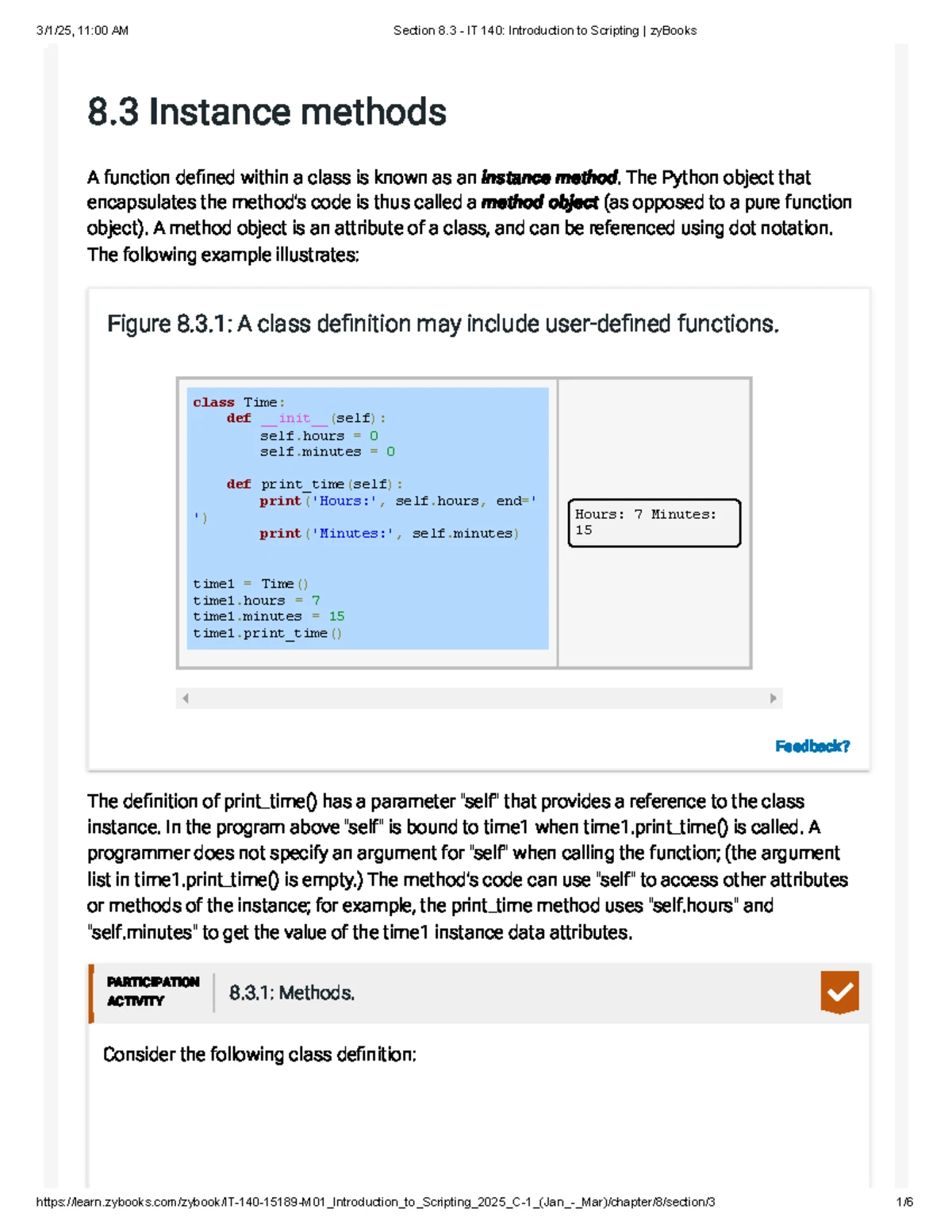 Section 8.2 - IT 140 Final Exam Notes on Classes in Scripting - Studocu