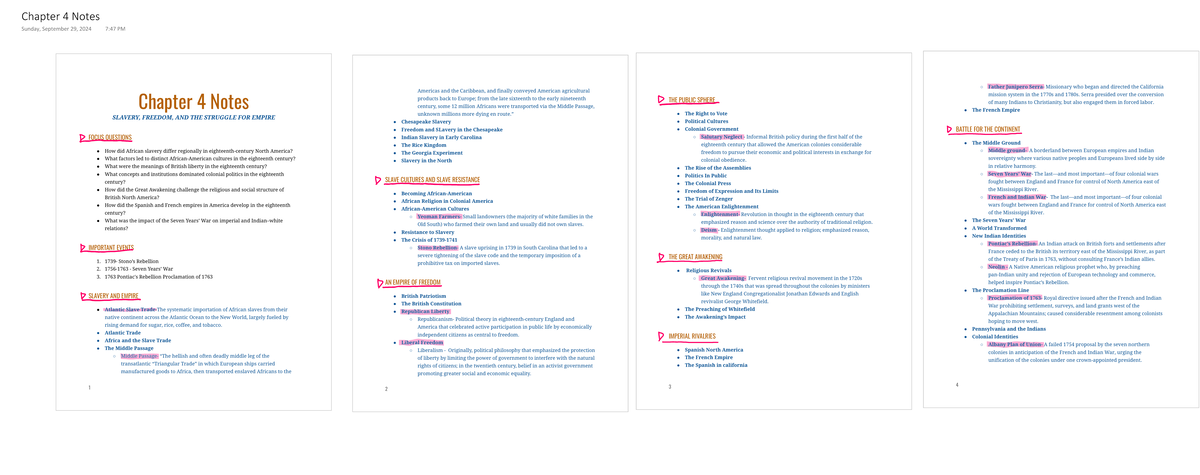 Chapter 4 Notes - Give me liberty outline and Voices of Freedom key ...