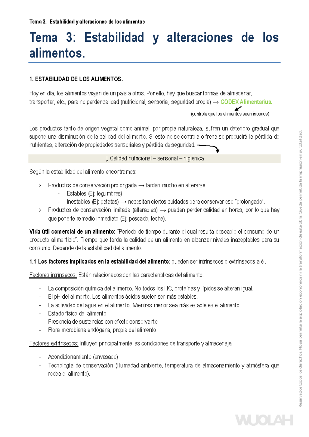 TEMA 3: Estabilidad y Alteraciones de los Alimentos en Conservación ...