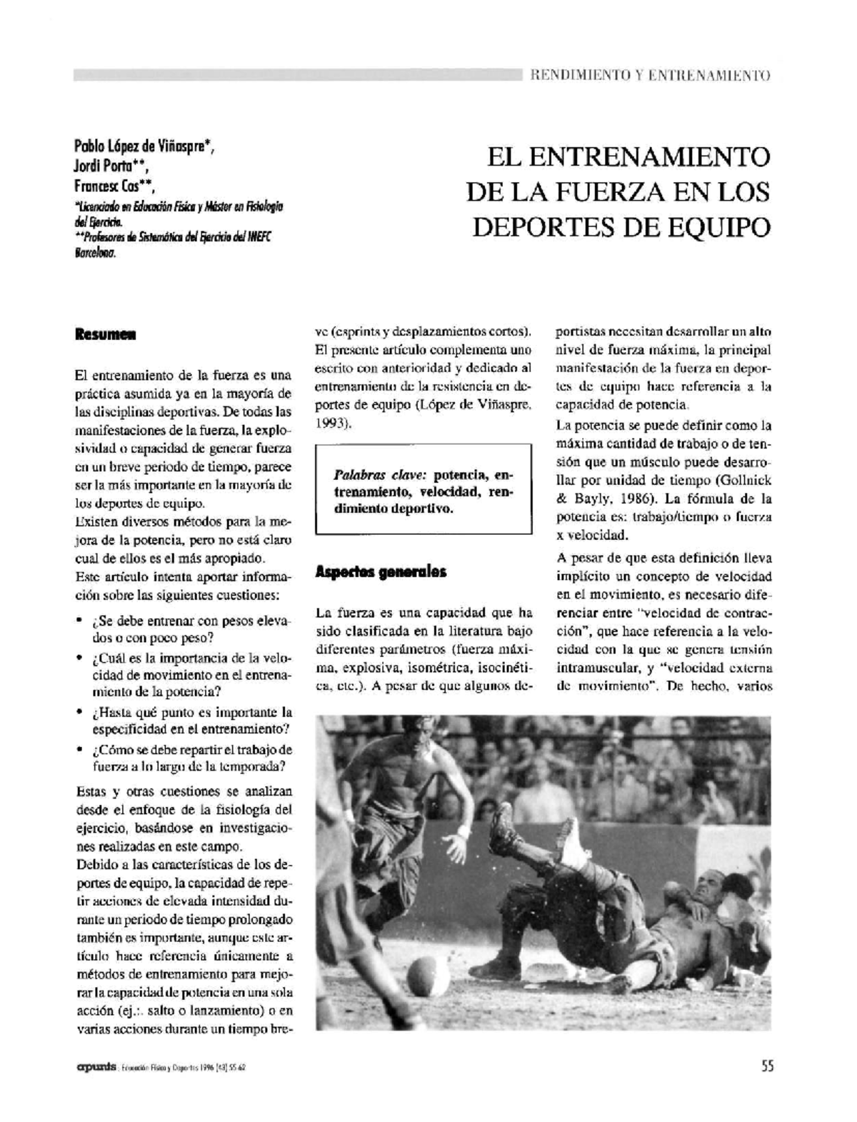 Entrenamiento de Fuerza en Deportes de Equipo - EdUCDCÍón FísÍca - Studocu